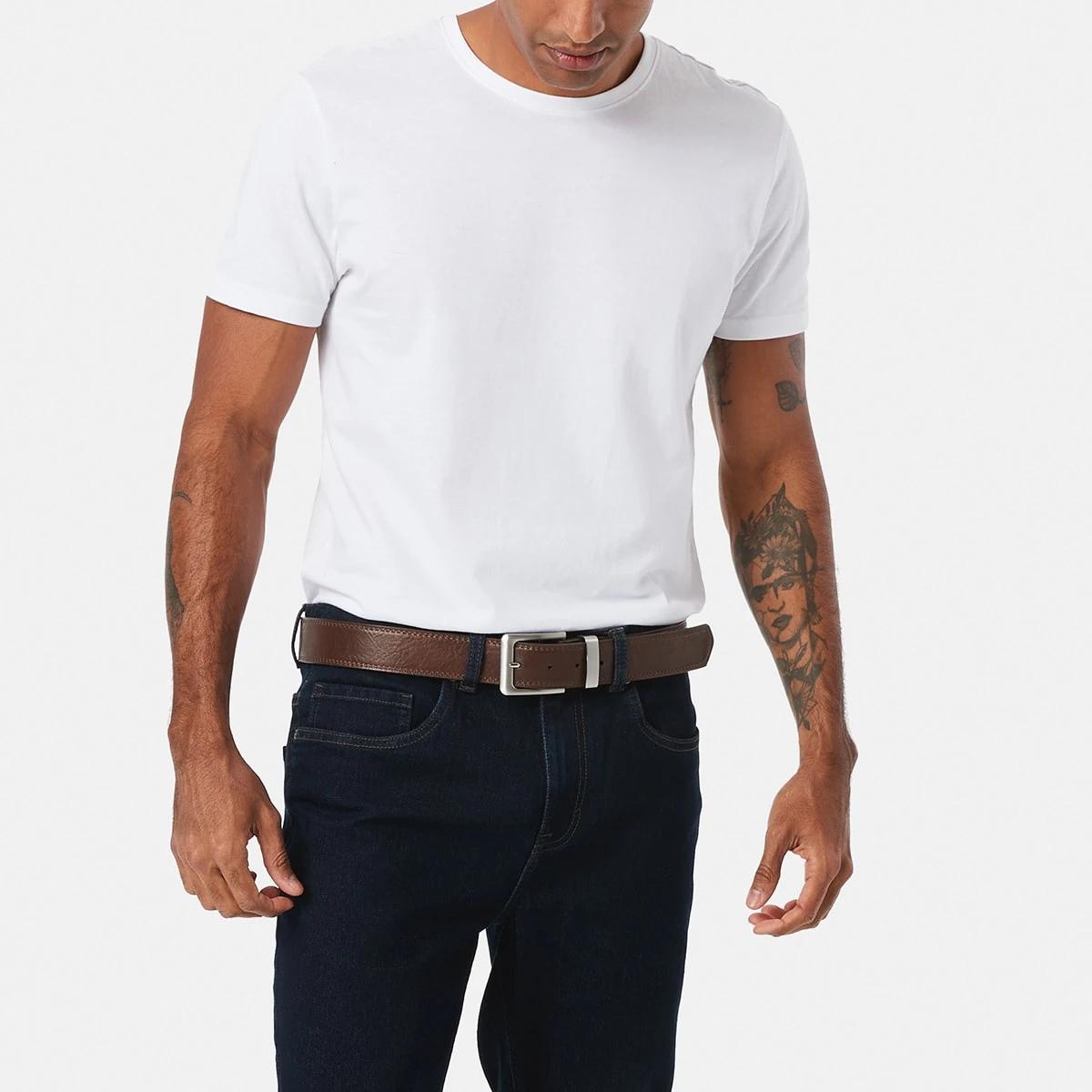 2 Premium Jeans Belt CHOCOLATE BROWN PU, 2 of 3