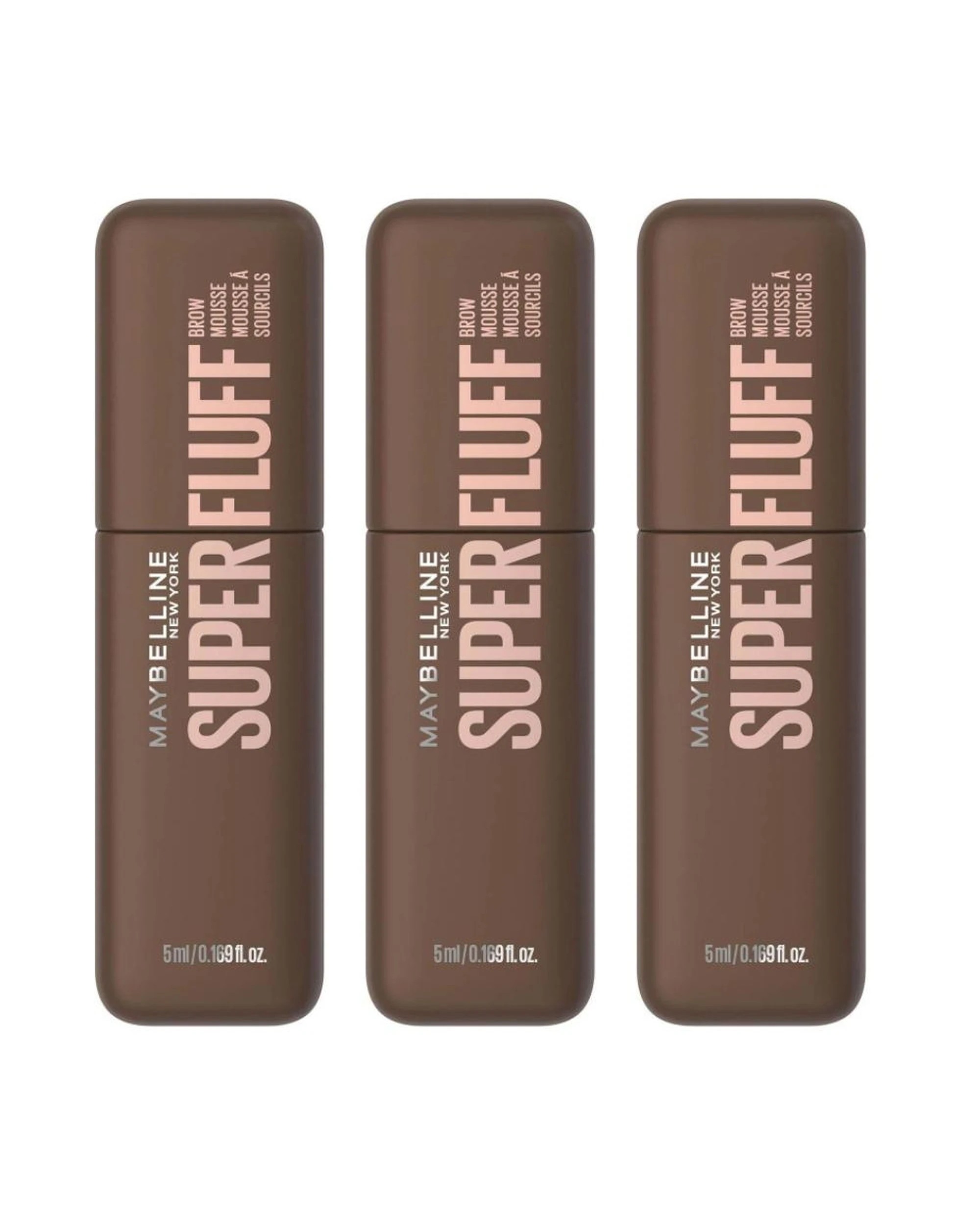 1 3 x Maybelline Super Fluff Brow Mousse 5mL - 257 Medium Brown - Brown, 1 of 8