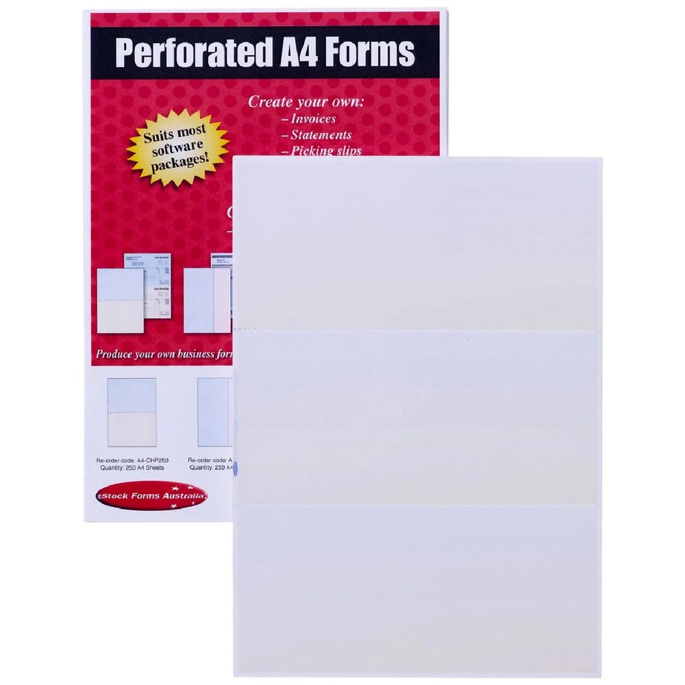 1 Rediform A4 Laser Form Perforated Thirds Paper 250 Sheets, 1 of 3