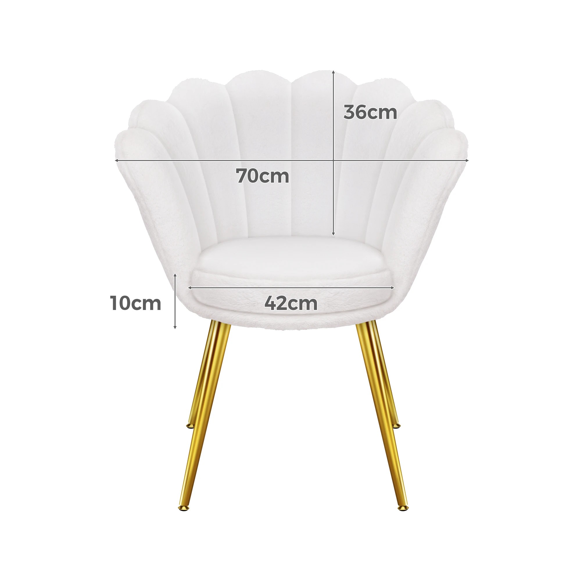 6 Alfordson Armchair Lounge Chair Plush Accent Chair Upholstered Sofa Couch - White, 6 of 9