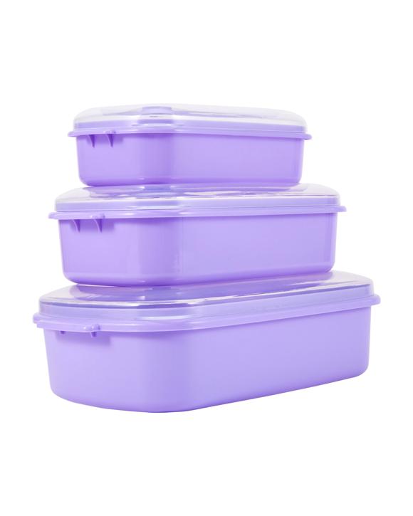 Set of 3 Food Storage Containers - Purple