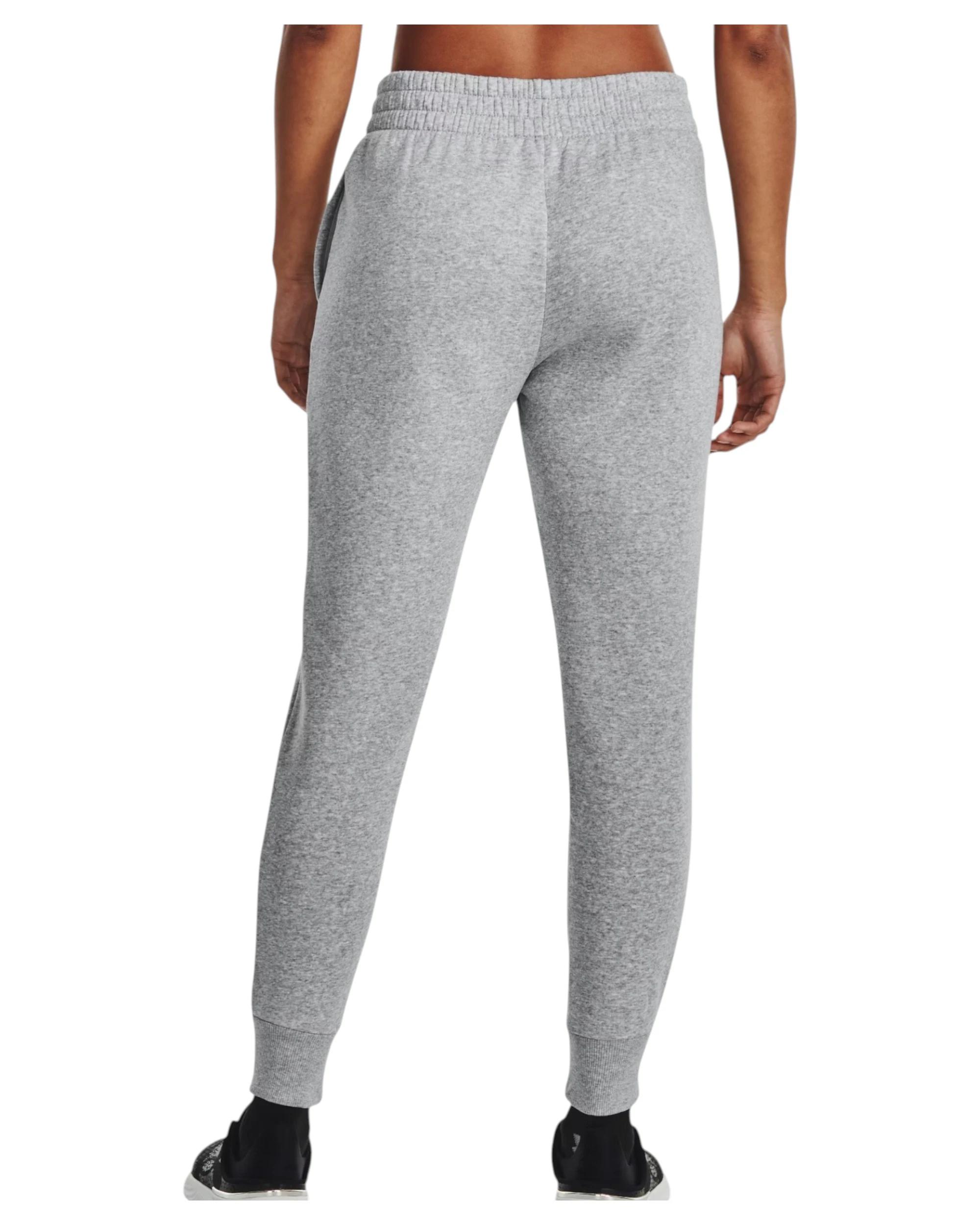 5 Under Armour Womens Rival Fleece Jogger Pants Grey Trackies Grey, 5 of 6