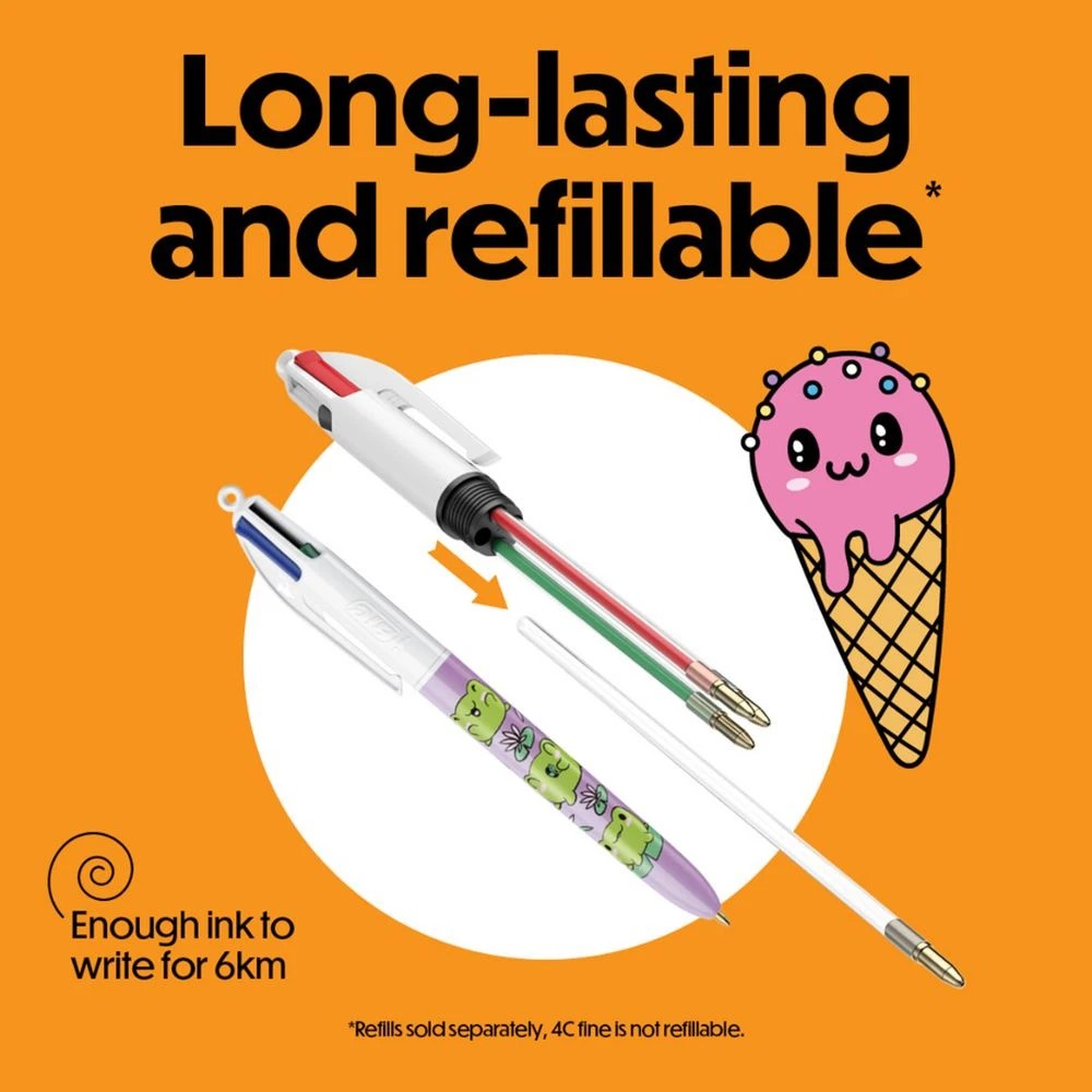7 Bic 4-Colour Ballpoint Pen Kawaii 3 Pack, 7 of 8