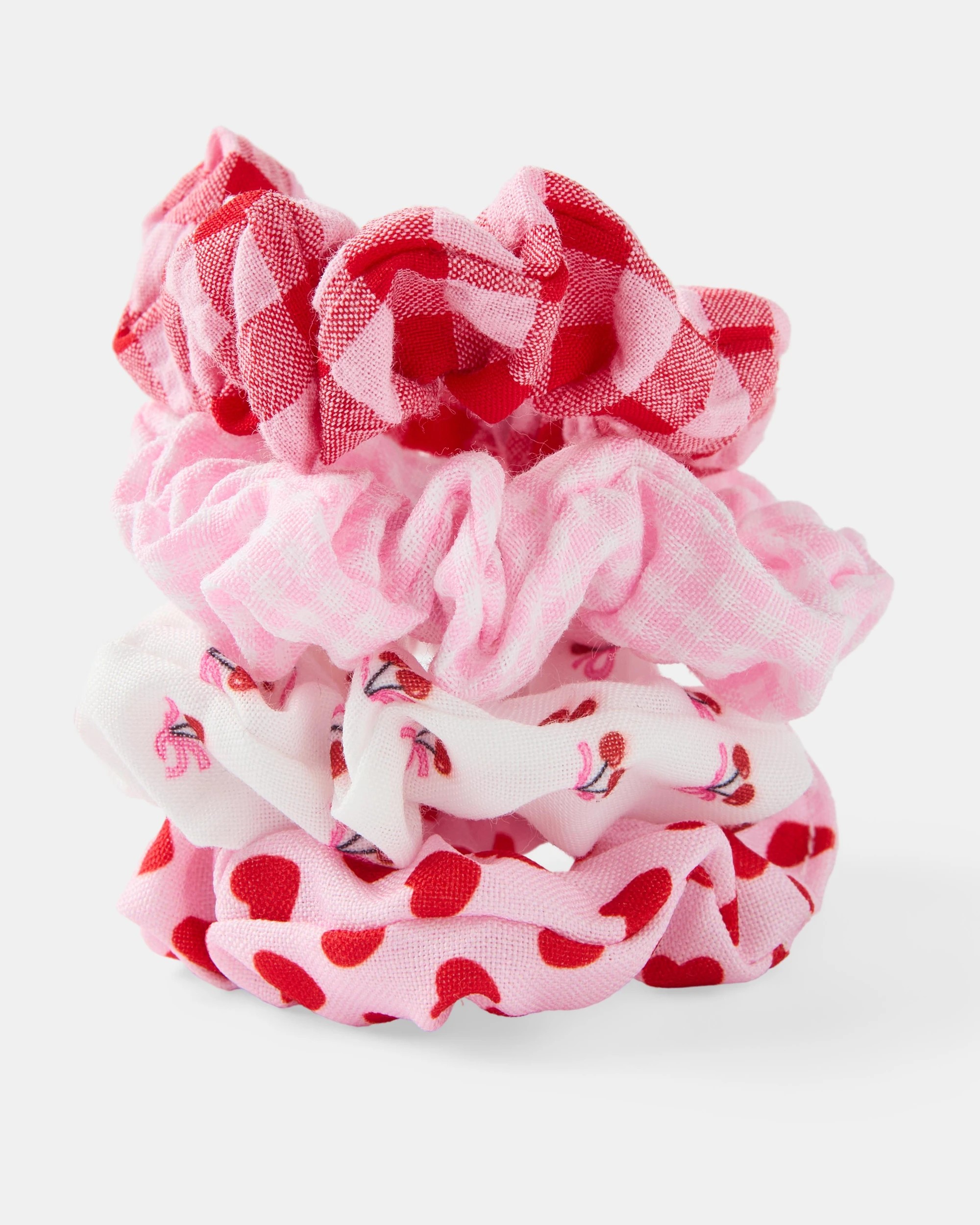 1 4 Pack Hair Scrunchies - Cherry, 1 of 4