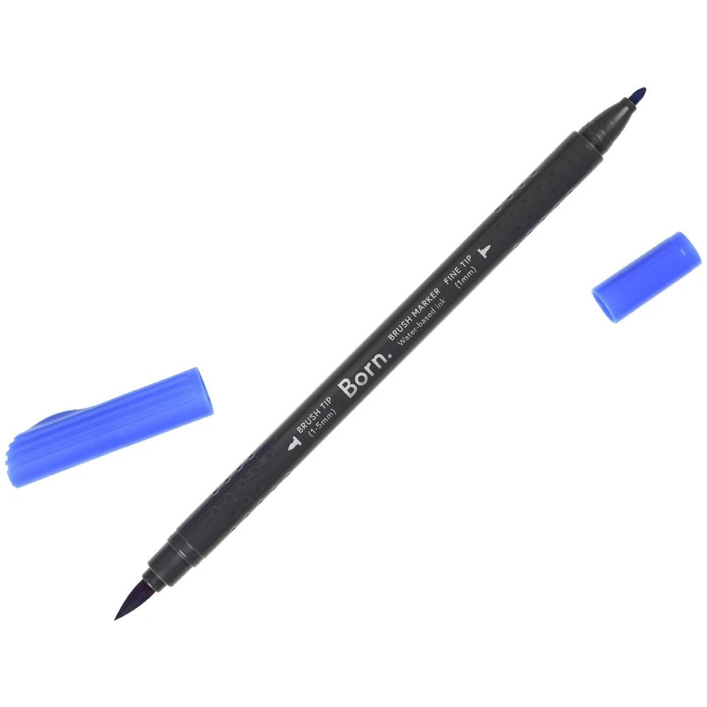 3 Born Professional Brush Dual-Tip Marker Ultramarine B140, 3 of 4