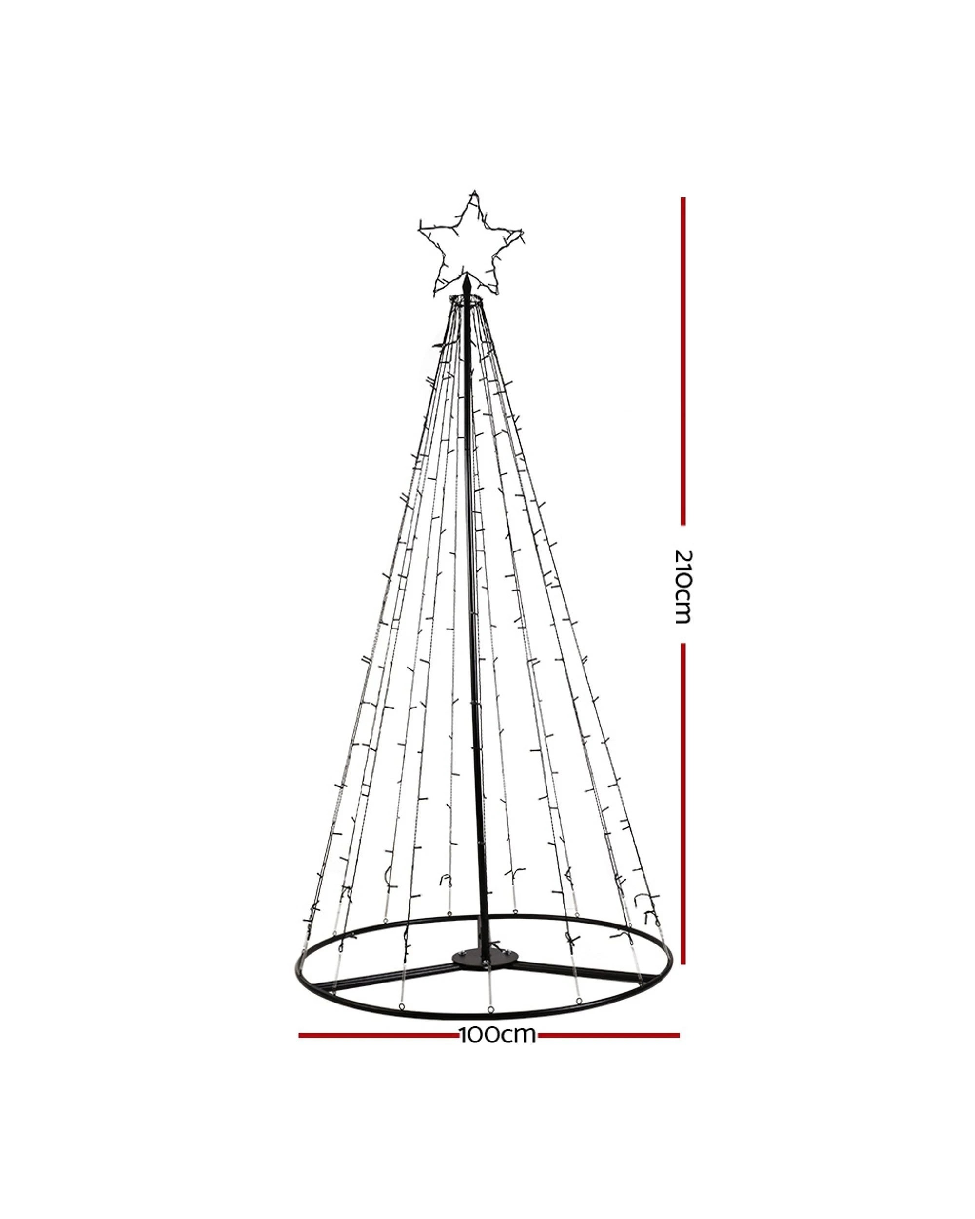 2 Jingle Jollys Solar Christmas Tree 2.1m Xmas Tree Decorations 8 Light Modes
 - Green, 2 of 3