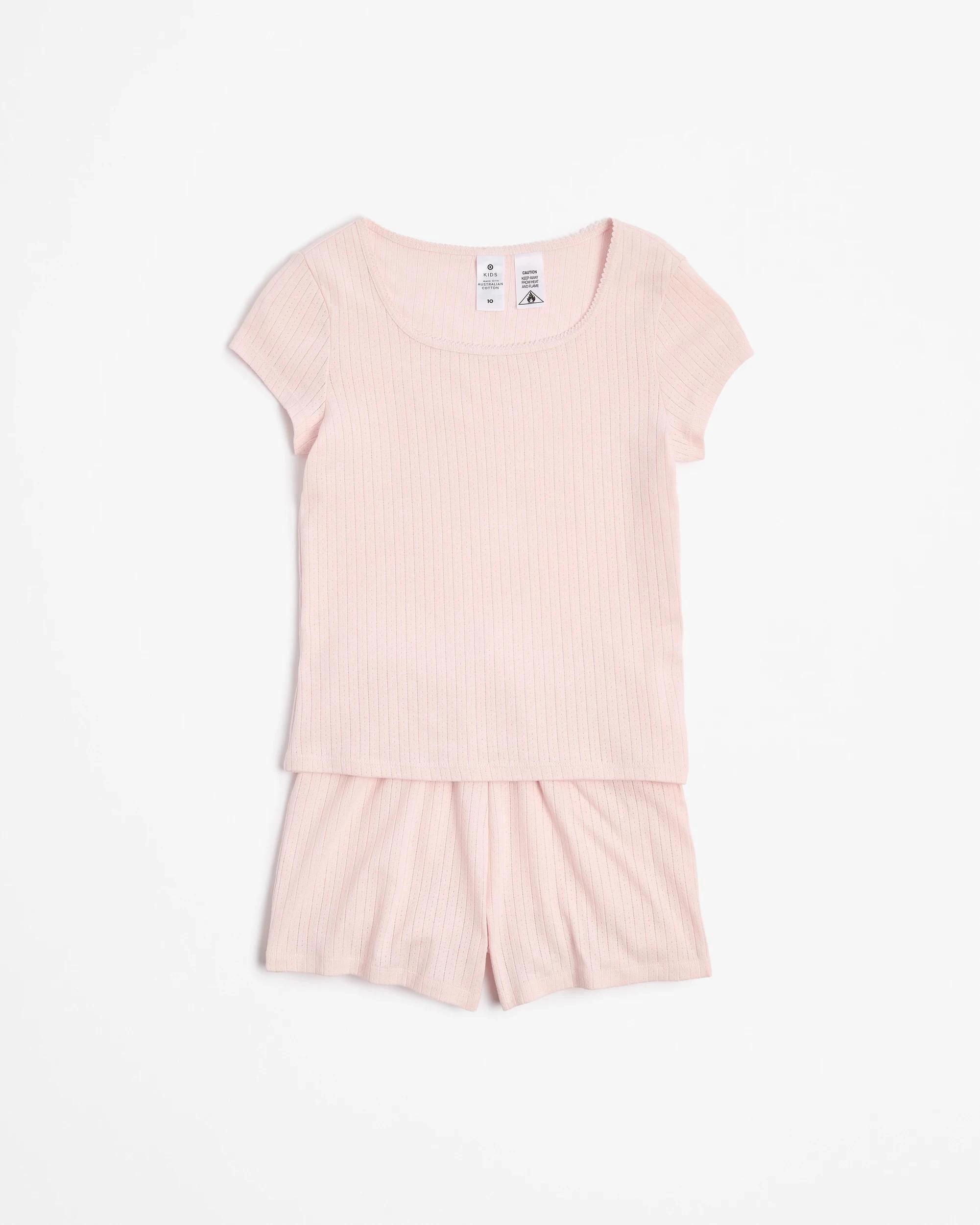 4 Target Australian Cotton Older Girls Pointelle Pyjama Set PINK, 4 of 6