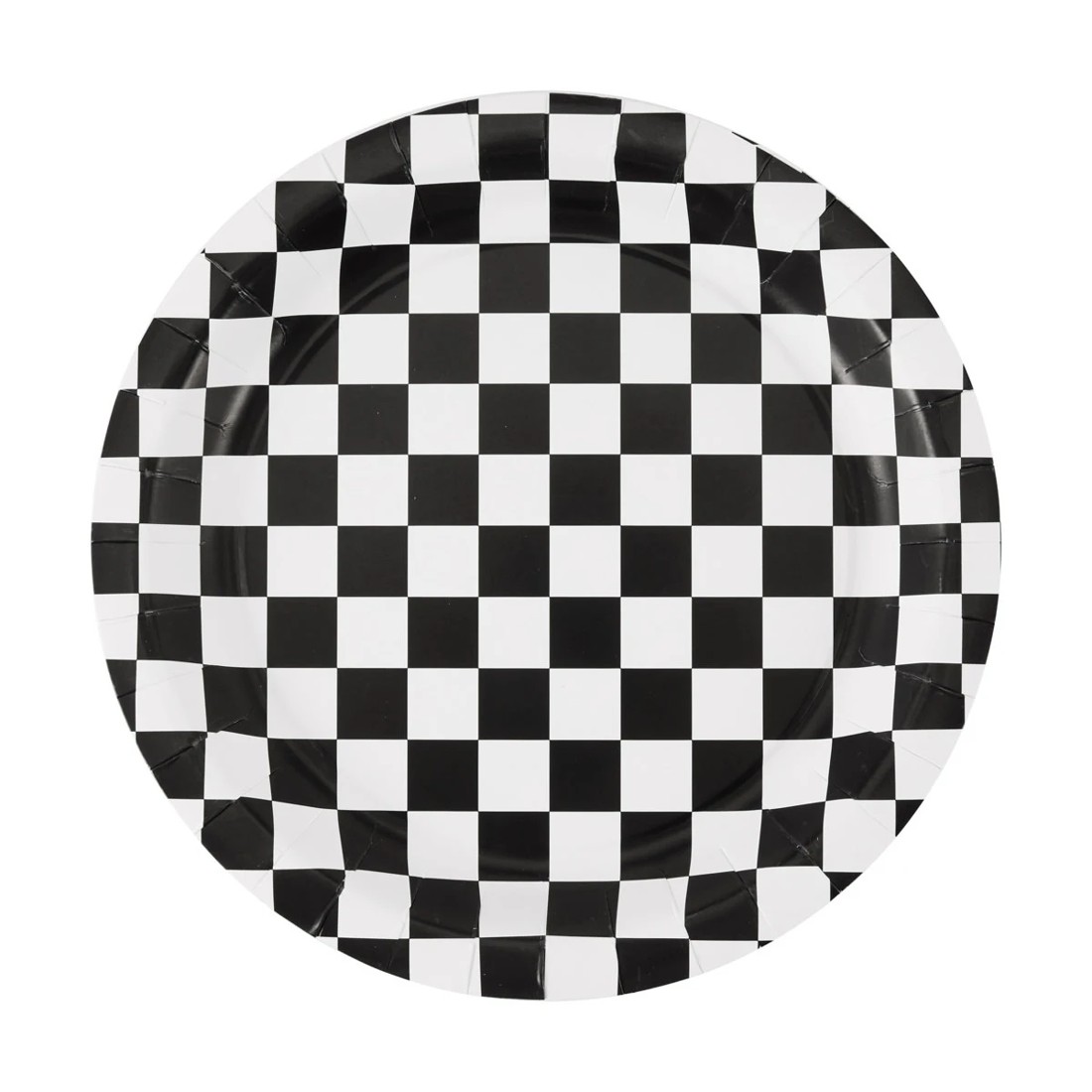 1 16 Piece Black and White Checkered Paper Plates, 1 of 4