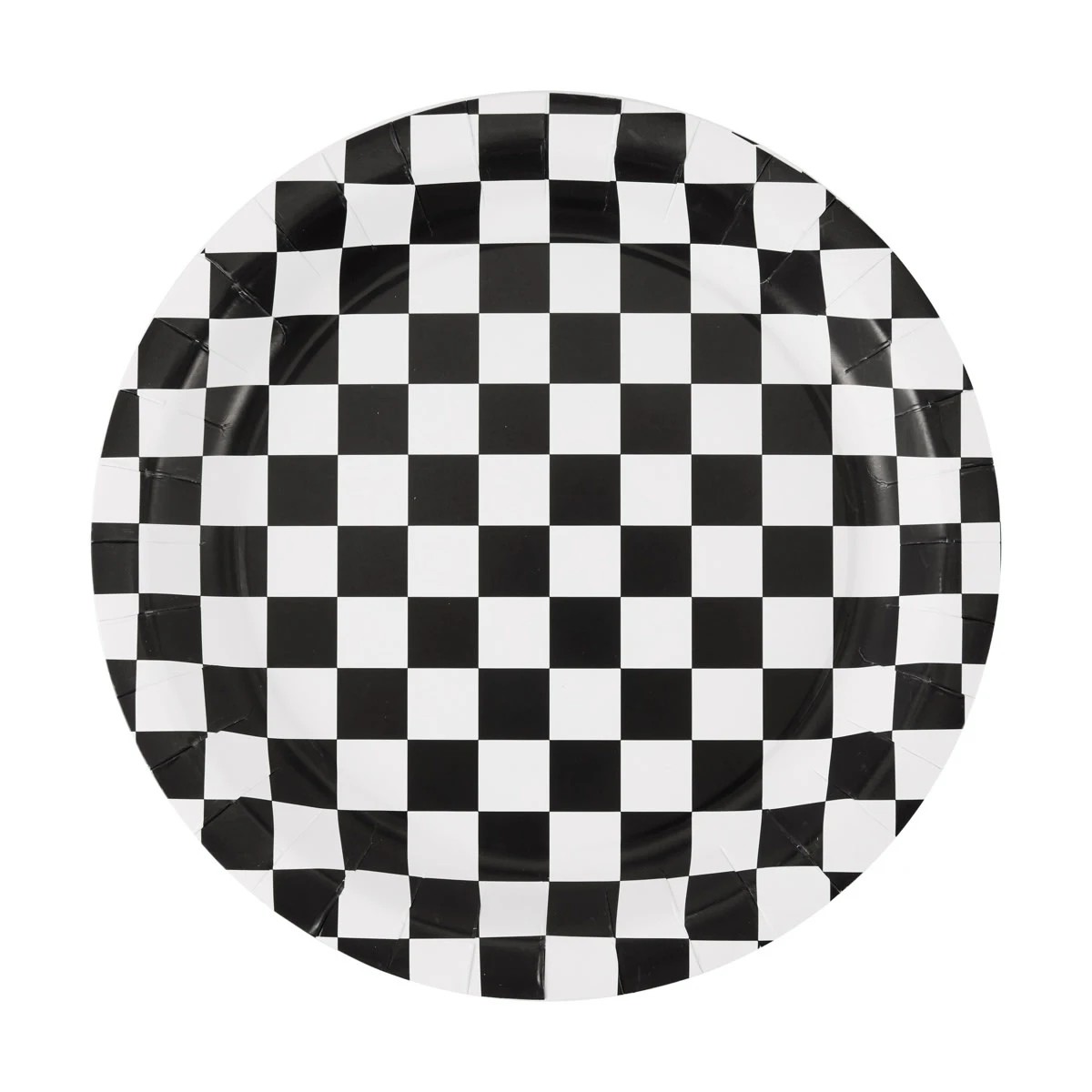 1 16 Piece Black and White Checkered Paper Plates, 1 of 4