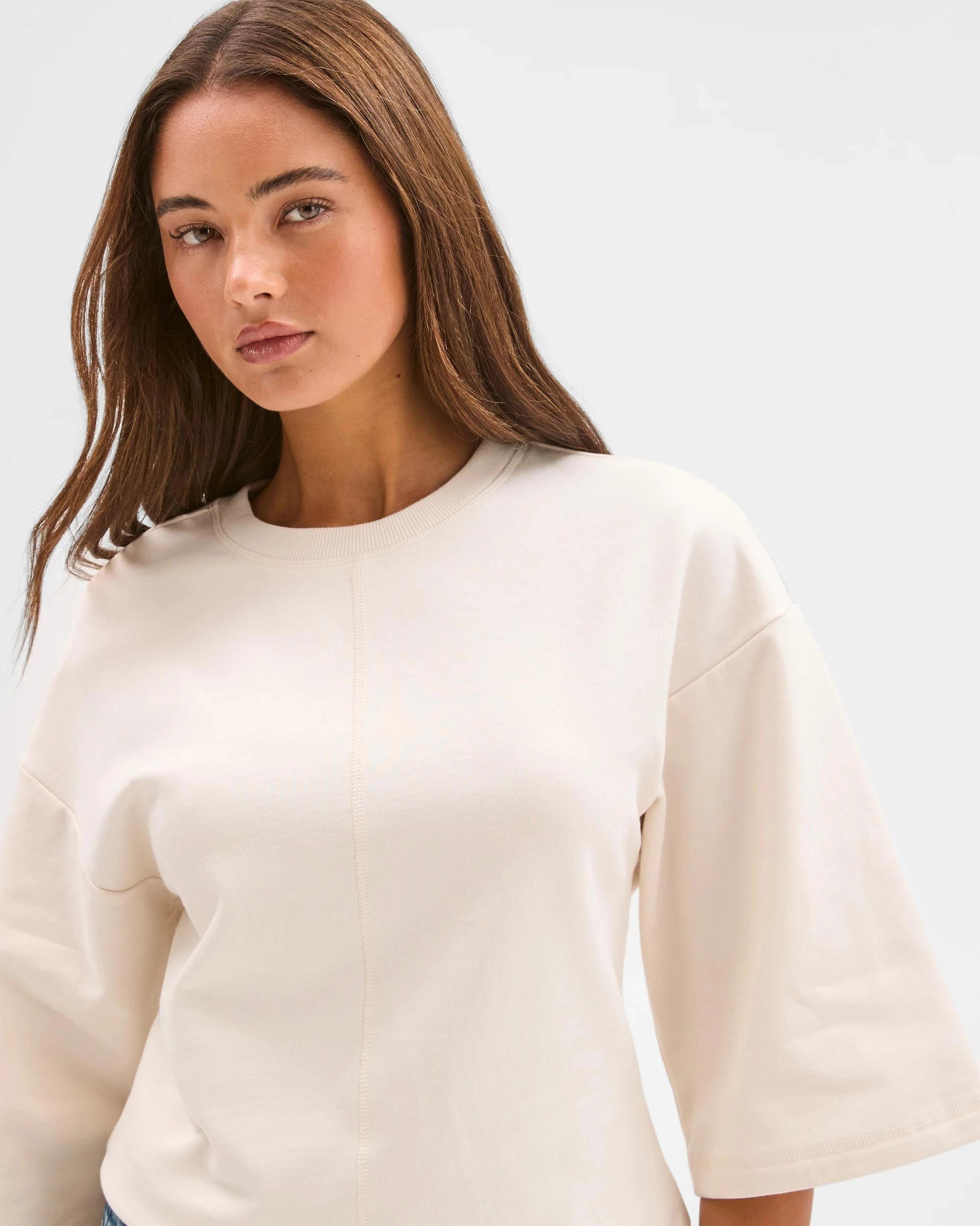 6 Lily Loves Australian Cotton Cinch Waist T-Shirt VANILLA, 6 of 6