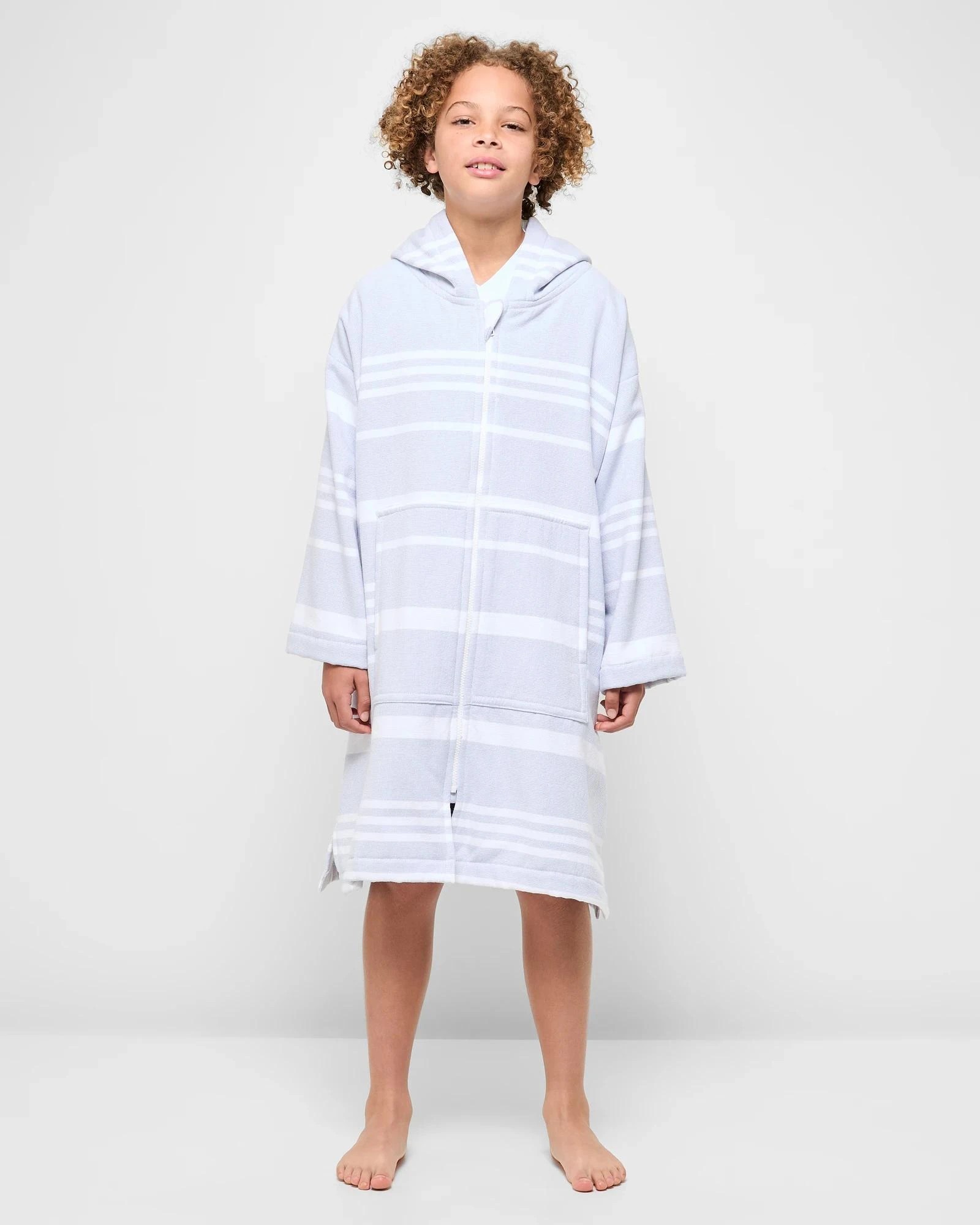 1 Target Henley Kids  Zip Thru Hooded Towel - Blue, 1 of 6