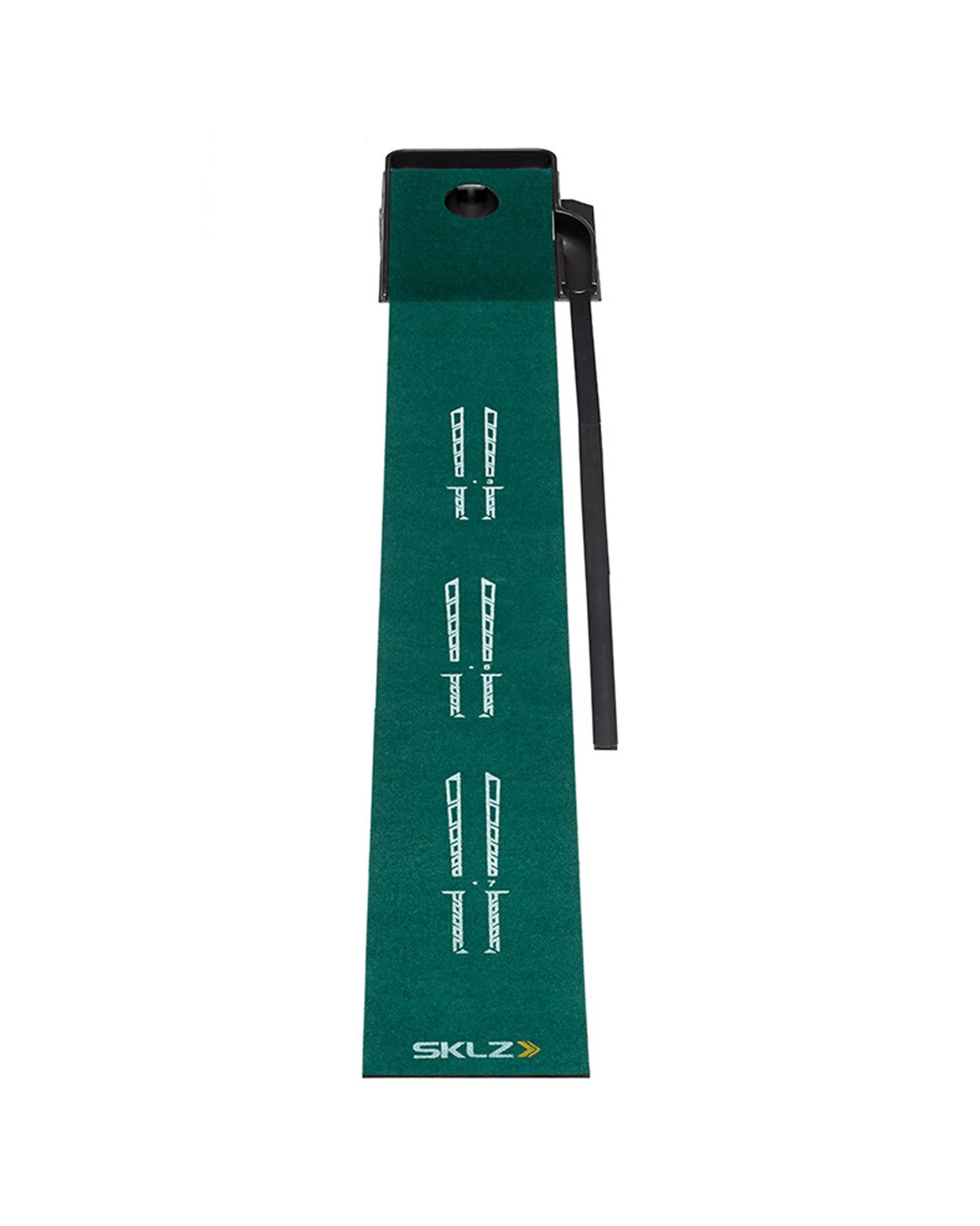1 Sklz 274cm Accelerator Pro Putting Mat Ball Return Alignment Guides Golf Training Aid - Green, 1 of 4