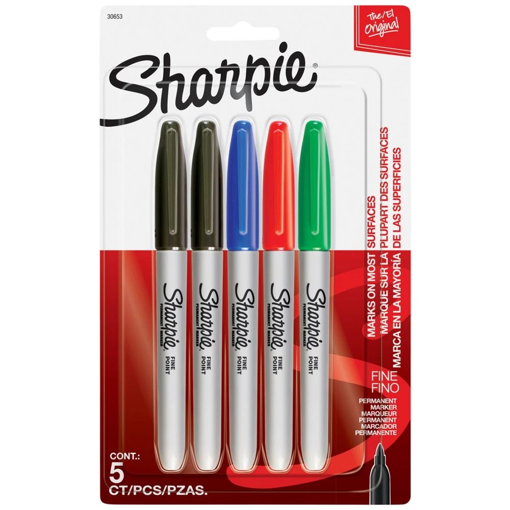 1 Sharpie Fine Permanent Marker Assorted 5 Pack, 1 of 7