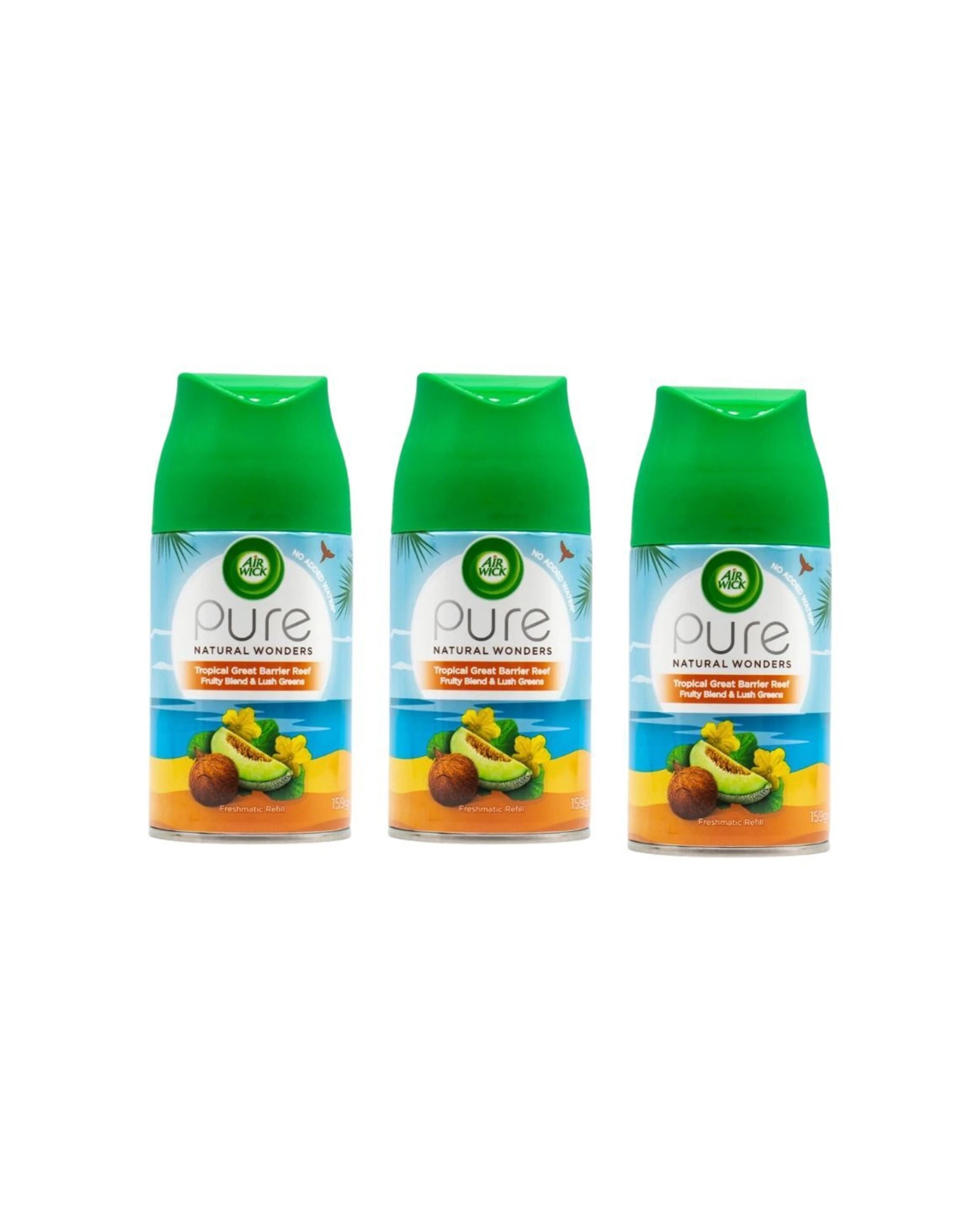 1 Air Wick 3PK Freshmatic Refill Tropical Great Barrier Reef Fruity Blend 159 - Green, 1 of 3