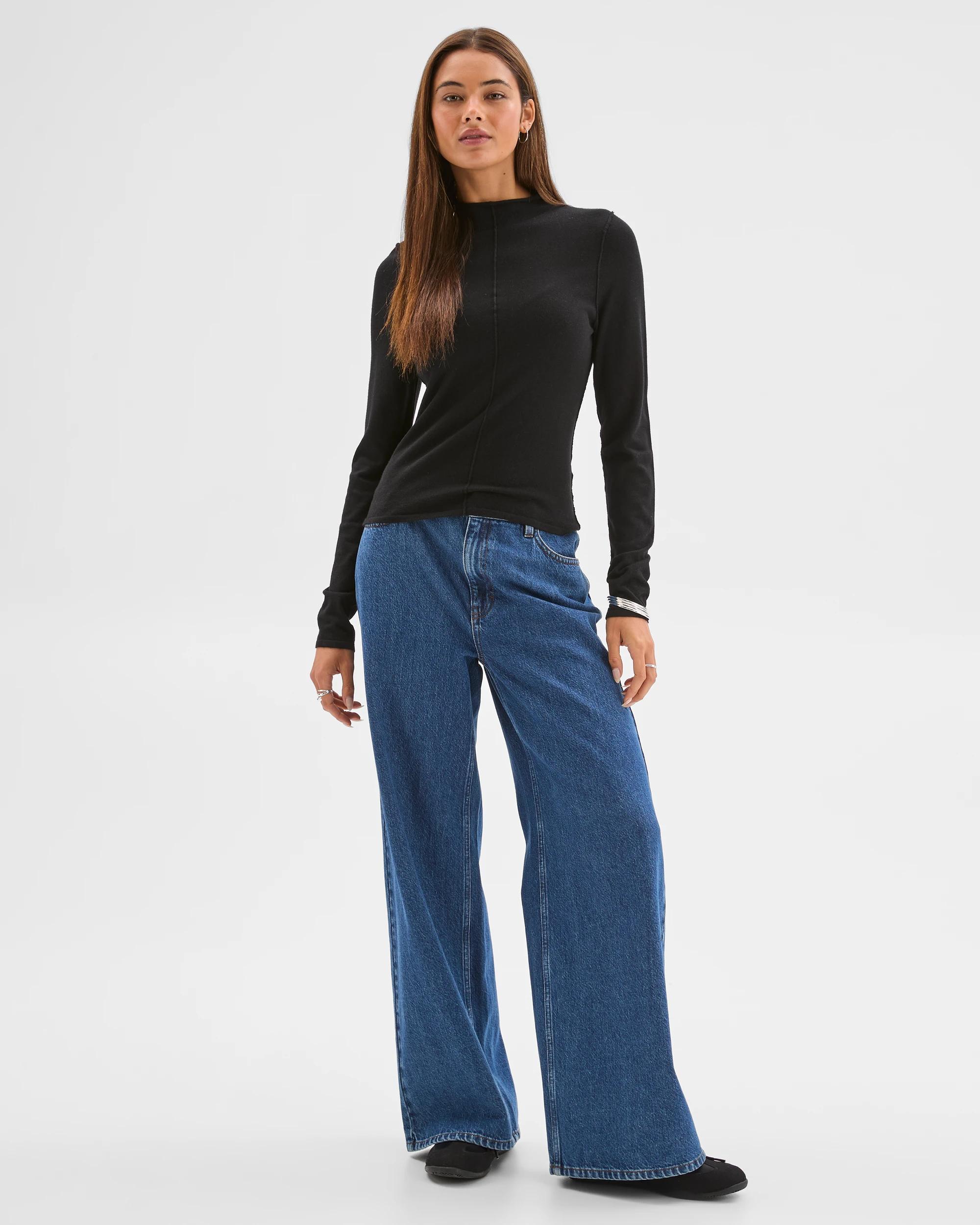 4 Lily Loves Exposed Seam Skivvy Top BLACK, 4 of 8