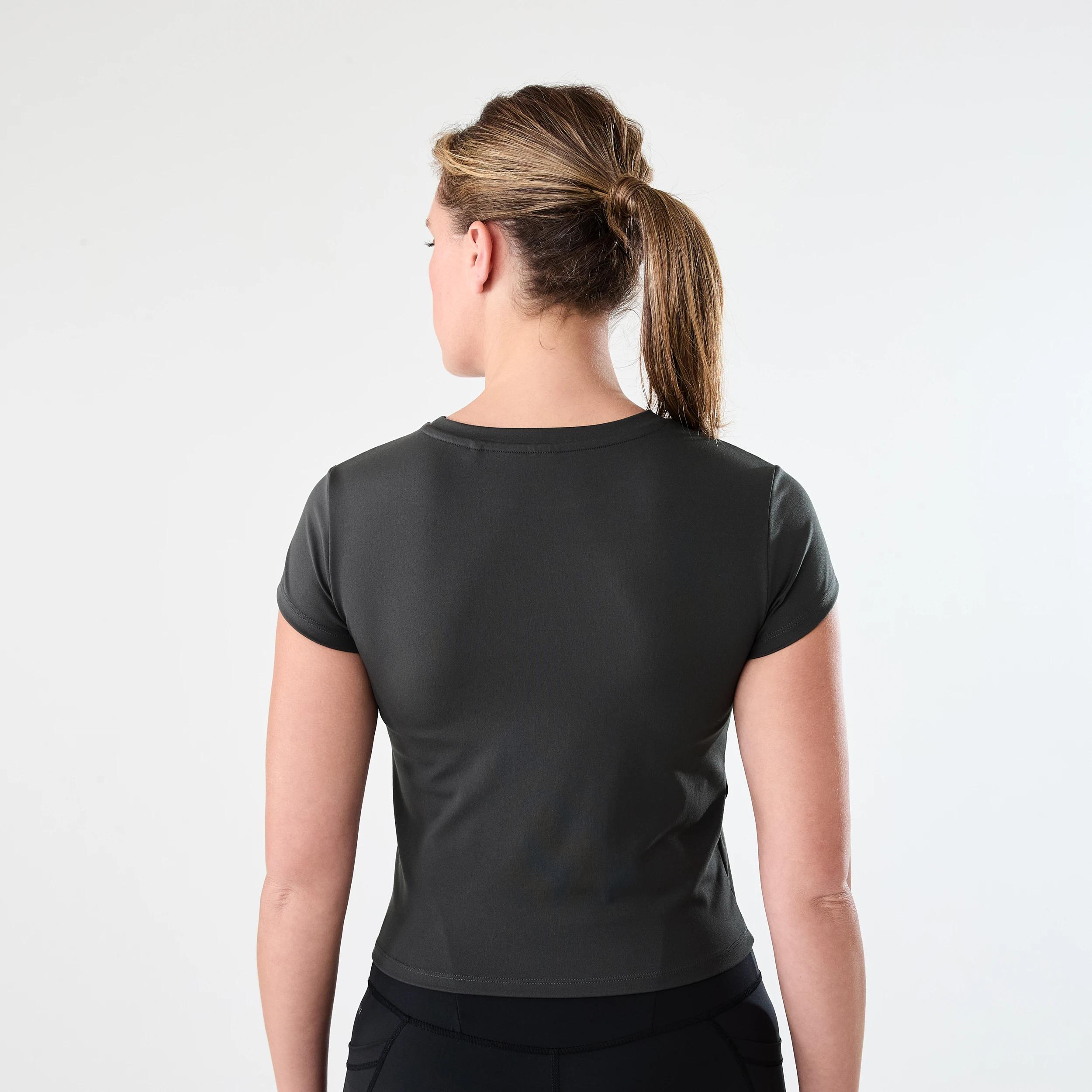 3 Active Womens Ultra Soft Crew Neck T-shirt DARKISH GREY, 3 of 5