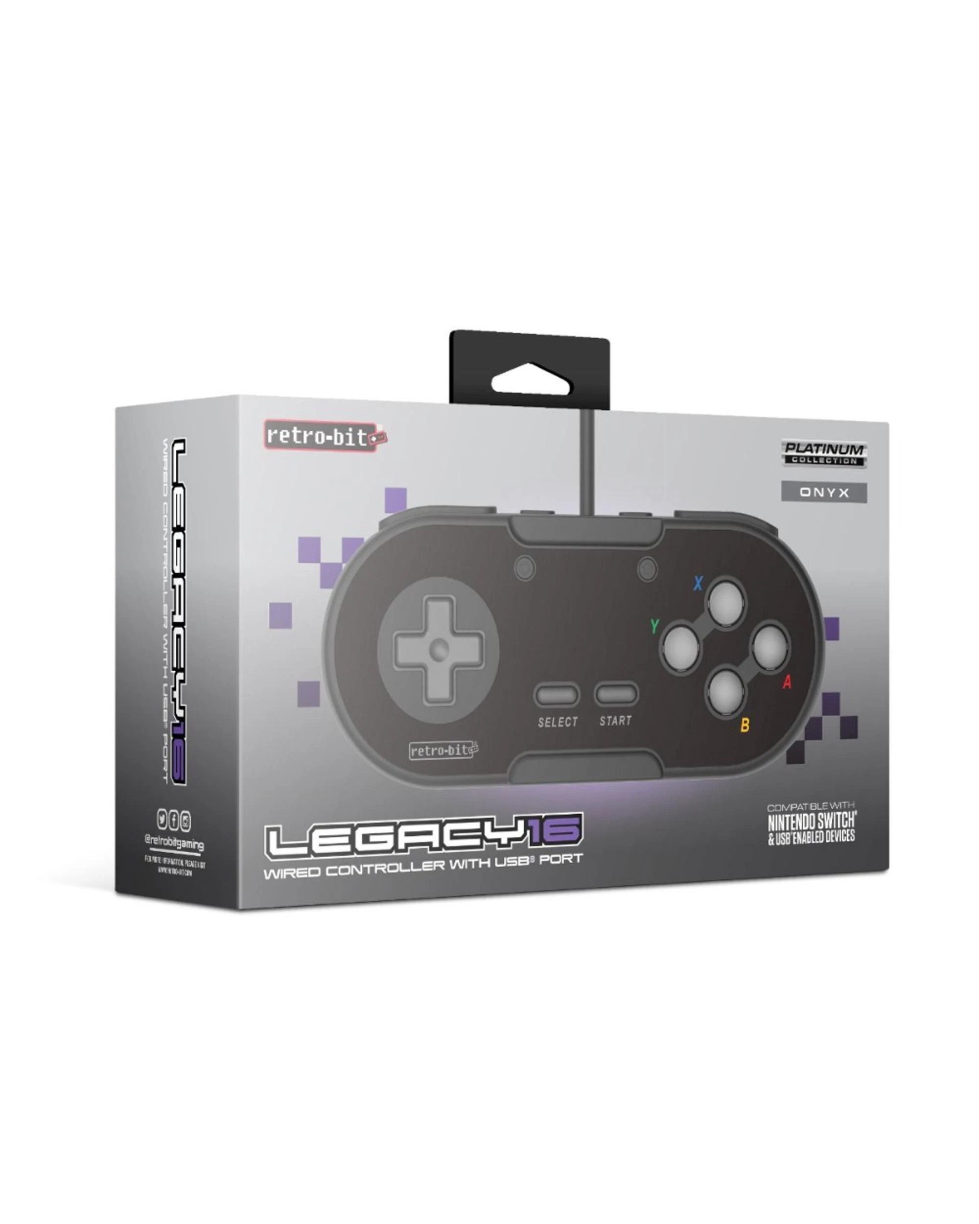 5 Retro-Bit Legacy16 SNES Wired Controller for Nintendo Switch - Onyx Black - Black, 5 of 5