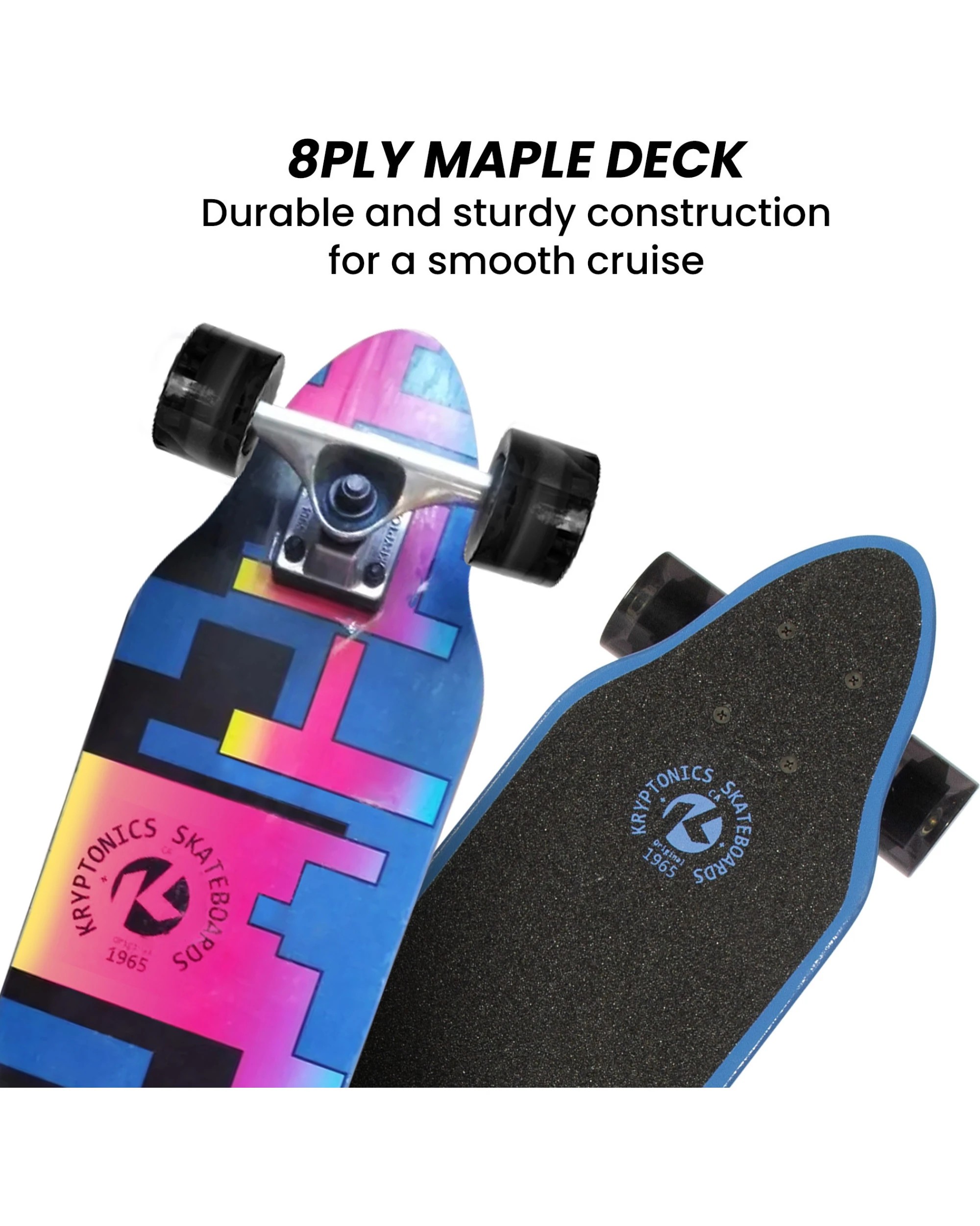 6 Kryptonics 26-inch Skateboard Mini Cutaway Cruiser Board - 89 IS Fine, 6 of 9