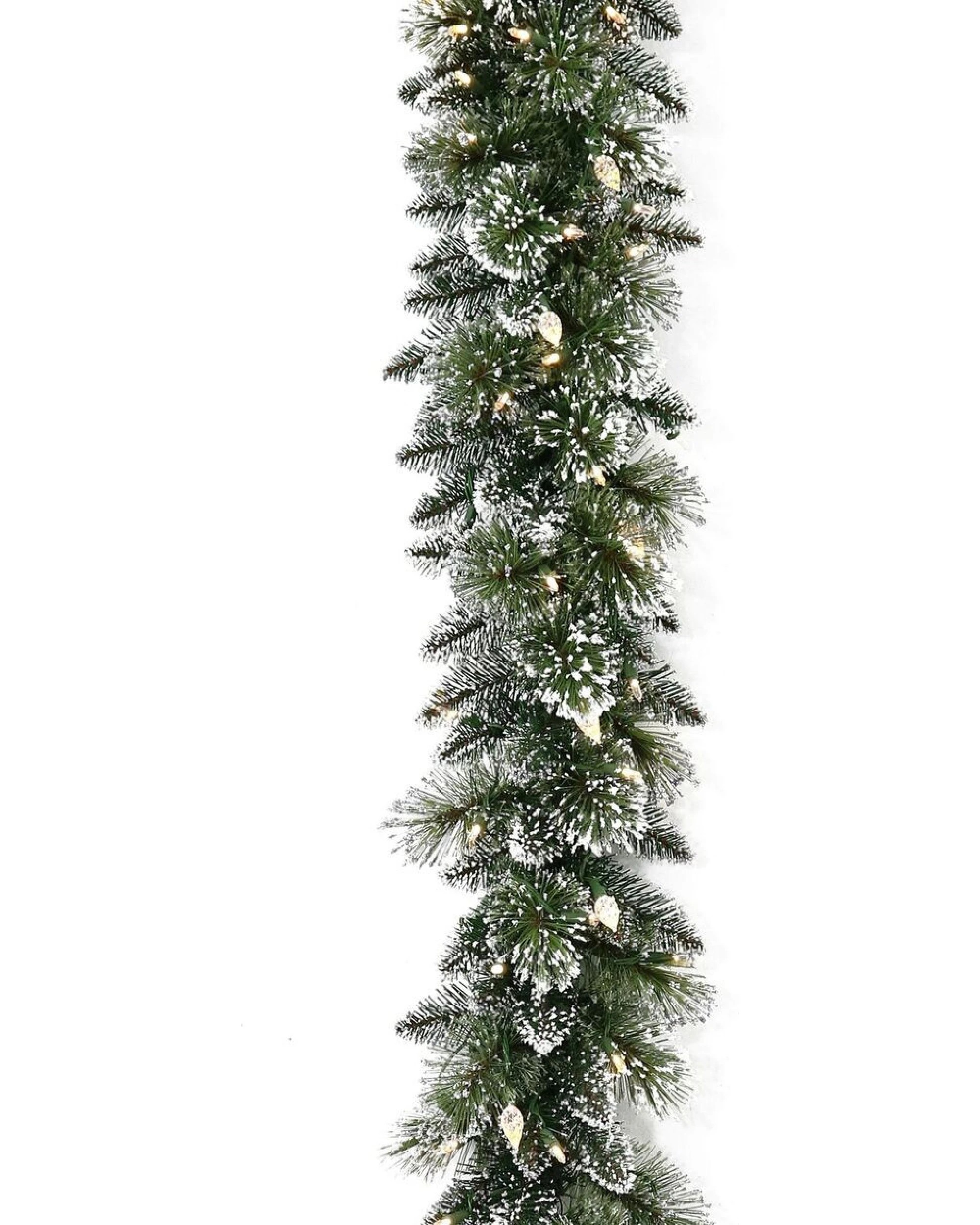2 Christabelle 2.7m Christmas Garland with LED Lights Glittery Snow Bristle Tree Decoration Ornament, 2 of 3