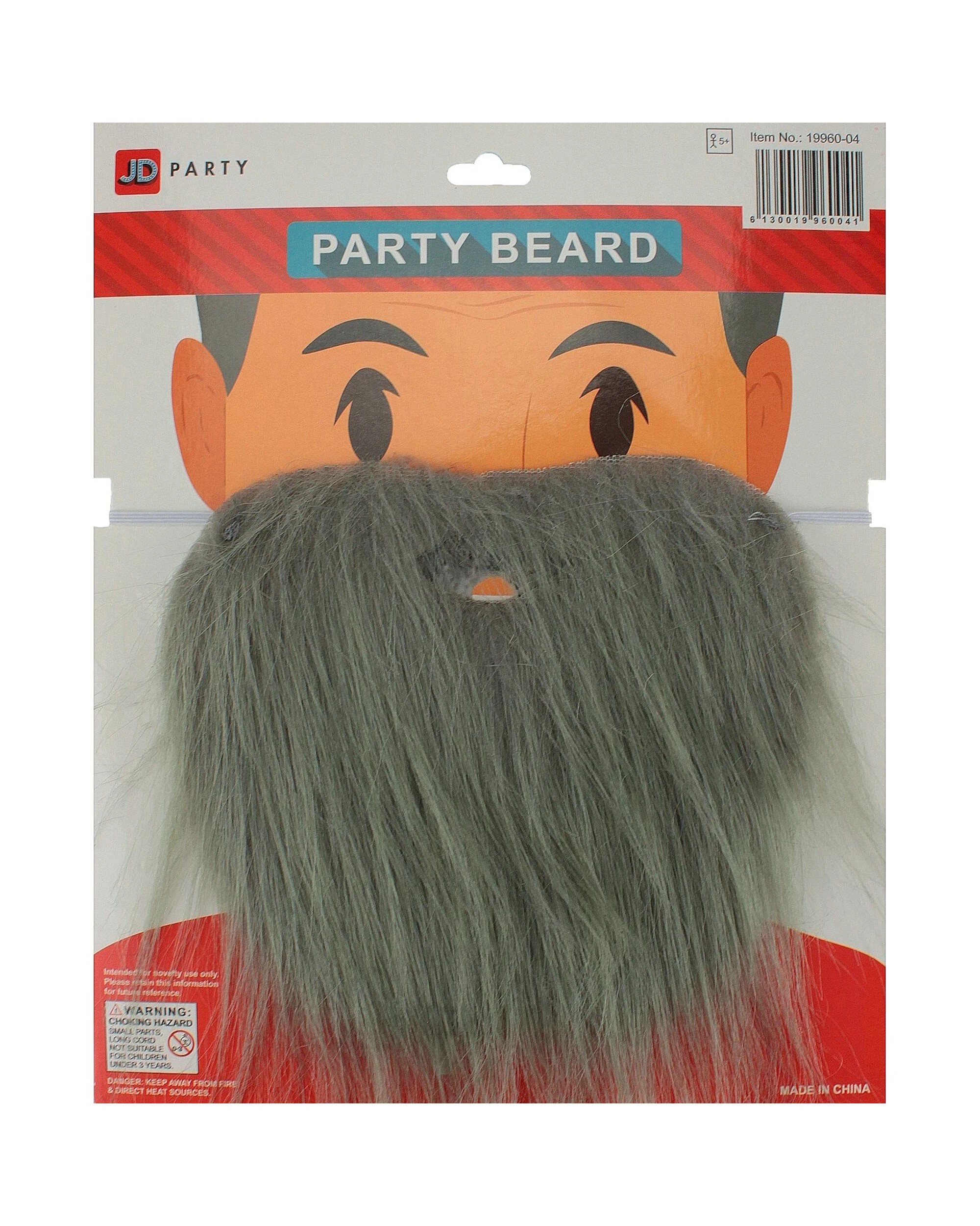 2 JD Party Party Beard - One Size - Grey, 2 of 2