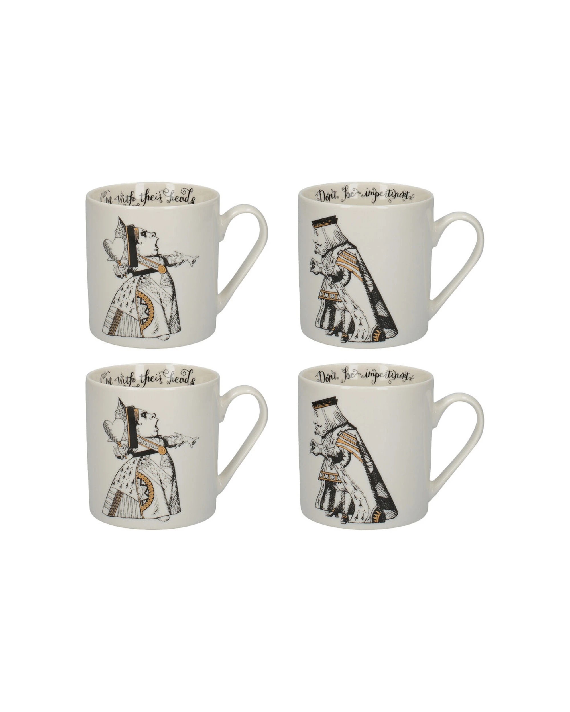 1 Mikasa V&A Alice In Wonderland 4PK His and Hers Coffee Drinking Mugs Fine China Set - White, 1 of 8