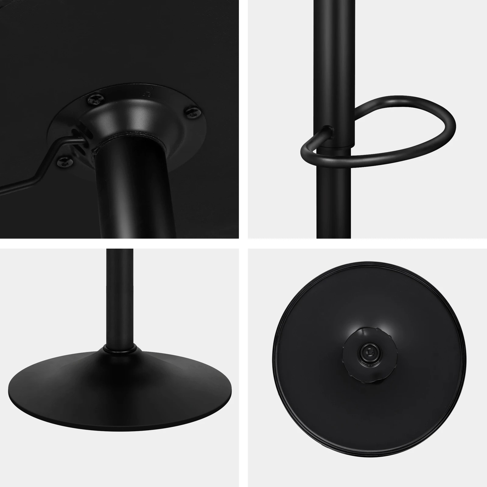 4 Alfordson 4x Bar Stools Gas Lift Air Leather Bar Chairs Kitchen Swivel - Grey, 4 of 10