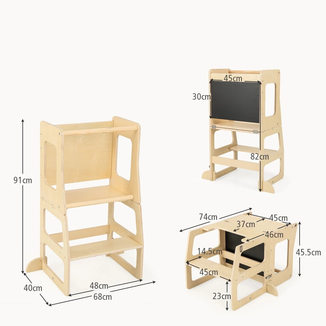 2 Costway 3-in-1 Foldable Step Stool Table Tower, 2 of 3