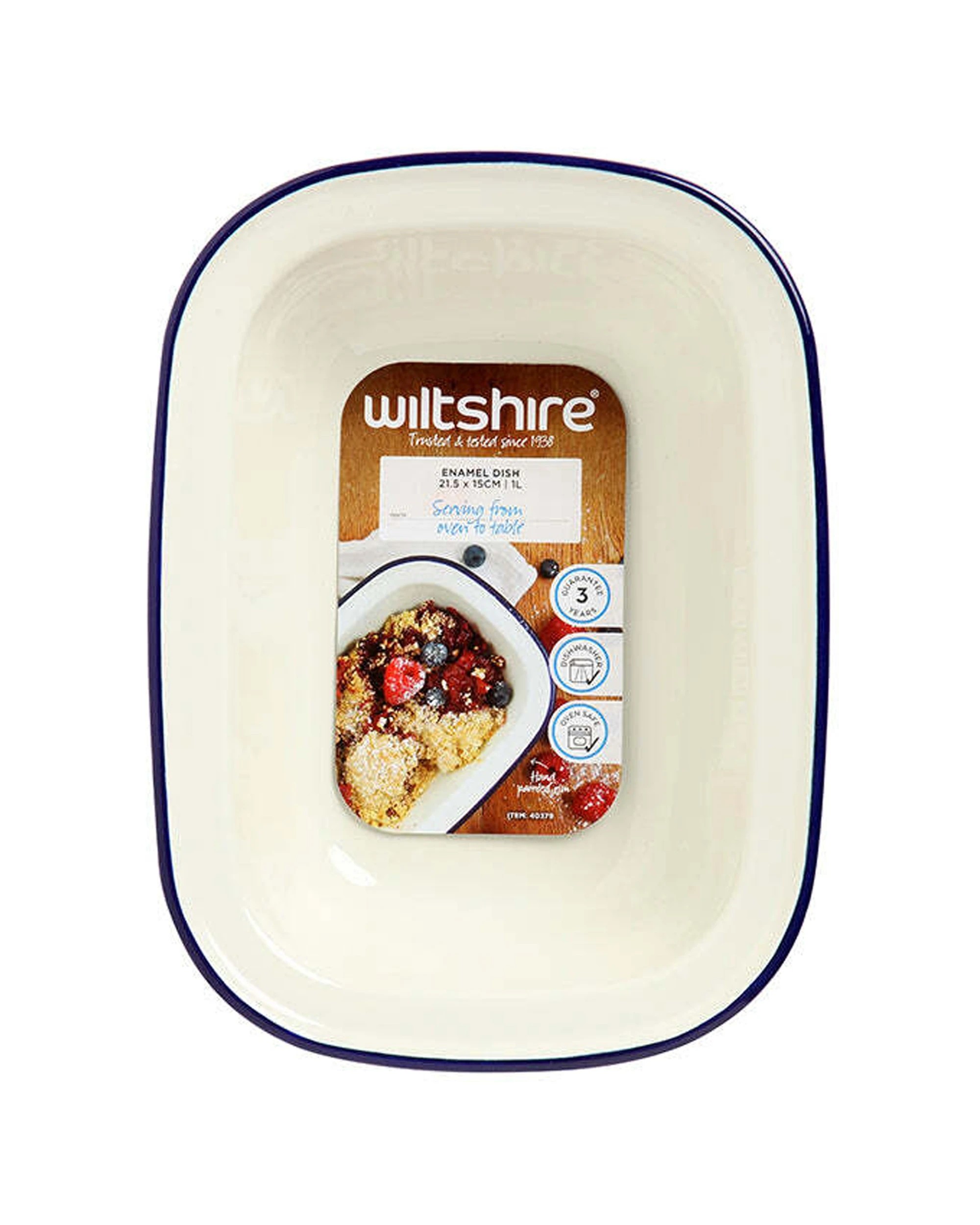 2 Wiltshire Porcelain Enamel Oblong Pie Dish 1L 21.5x15cm - Blue, 2 of 2