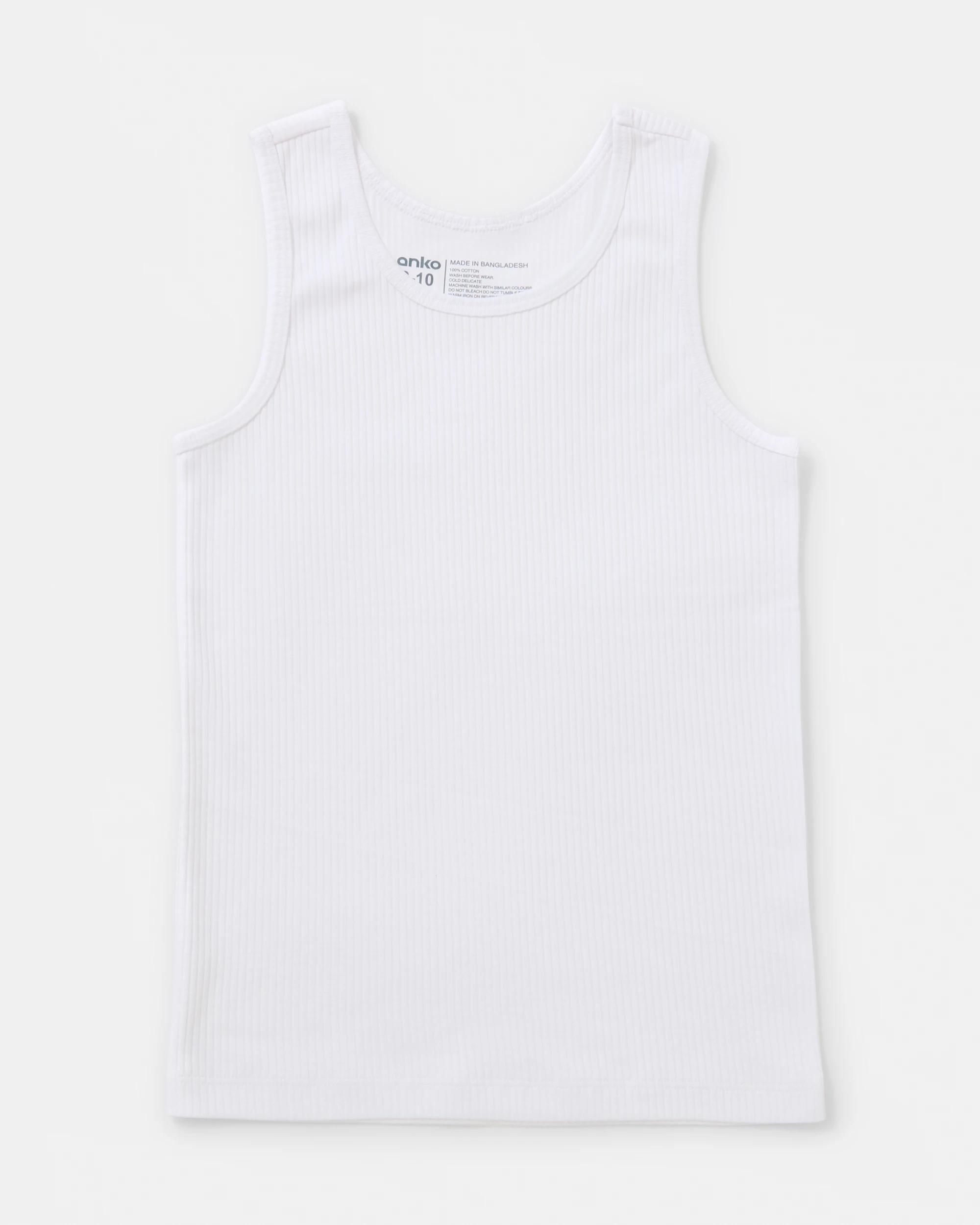 5 3 Pack Singlets White/navy, 5 of 6