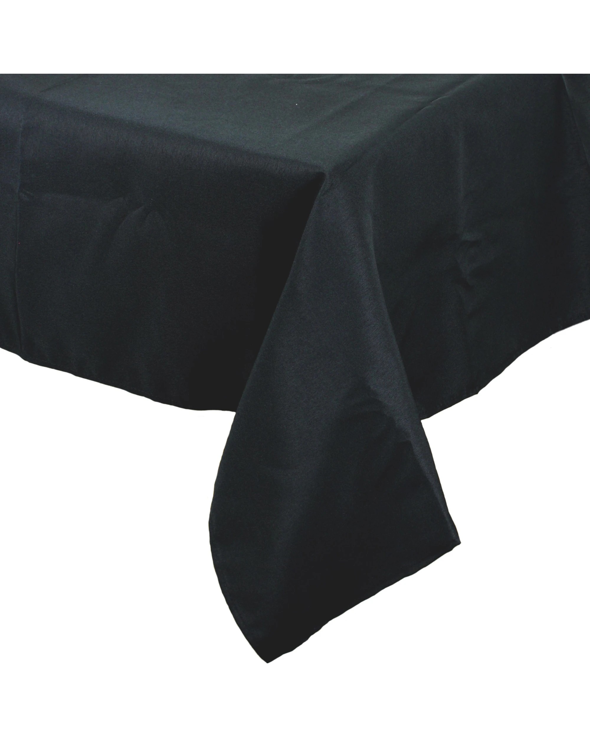 1 Partyrama Black Rectangular Fabric Tablecloth 137cm x 243cm - Black, 1 of 1