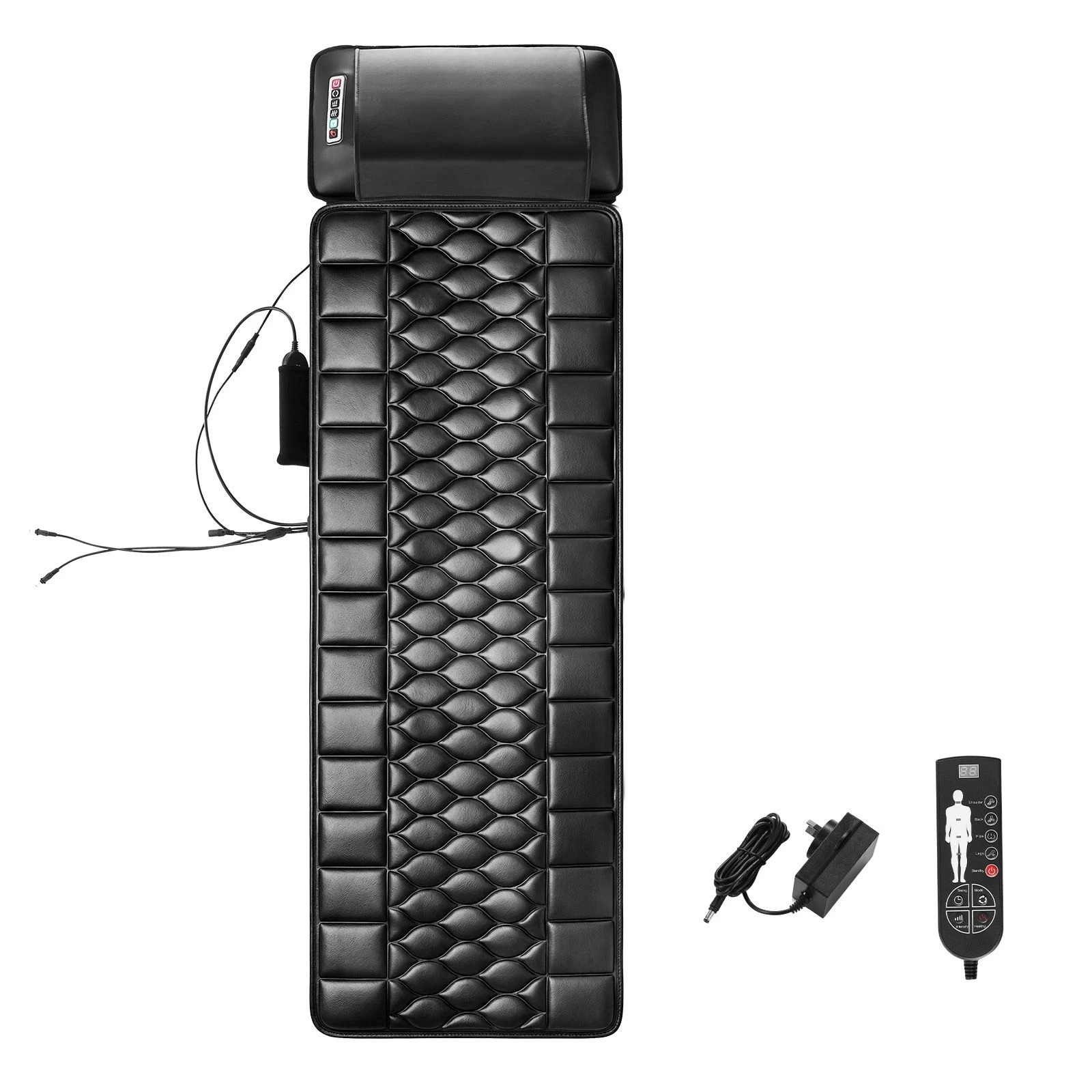 7 HOMASA Heated Vibration Massage Mat Full Body Shiatsu Neck Back Massager, 7 of 7