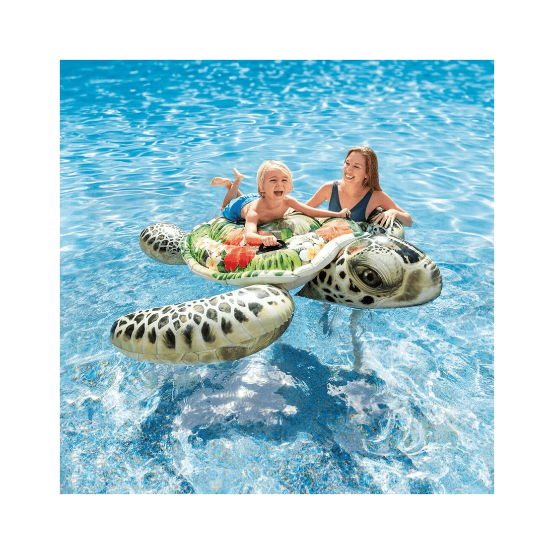 3 Intex 1.9m Turtle Kids Inflatable Ride-on Pool Float Suitable For Ages 3 Plus - Green, 3 of 3