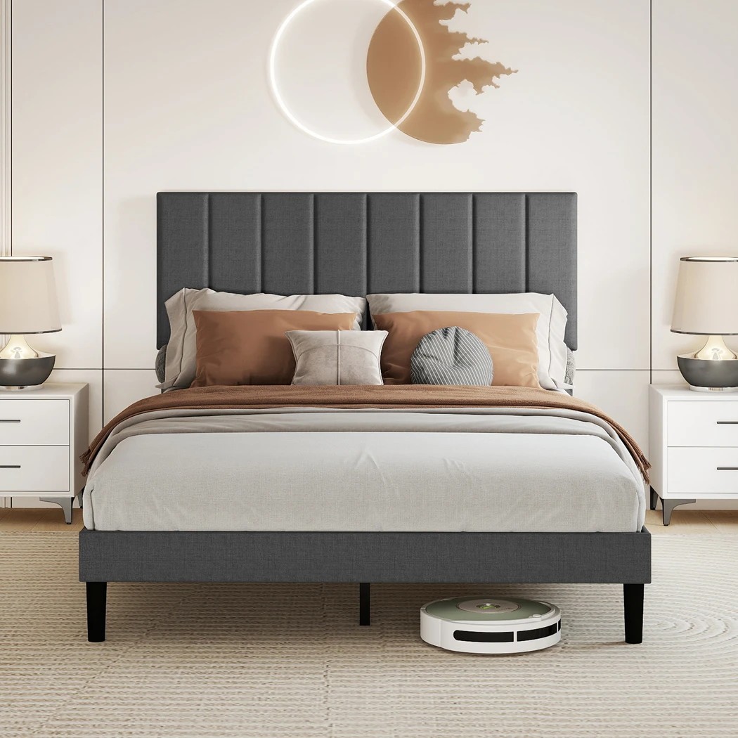 8 Levede Double Size Bed Frame Upholstered, 8 of 8
