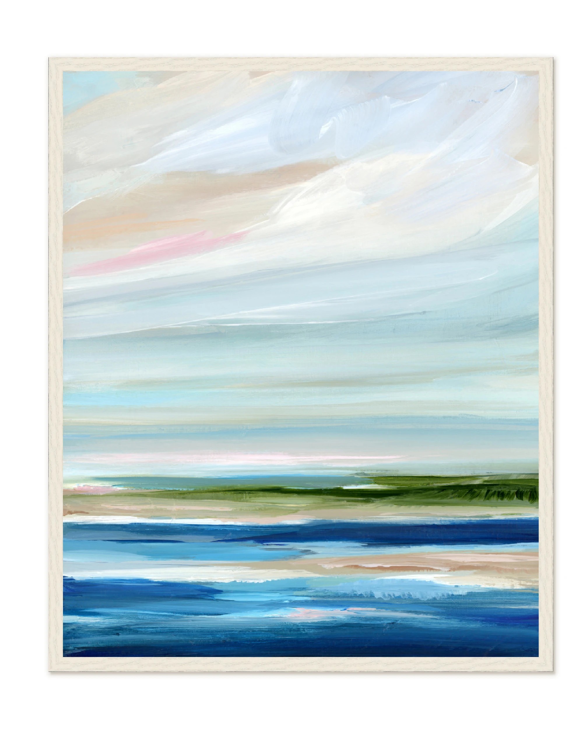 The Wall Art Warehouse - Soft Horizon Seascape - Framed Canvas ...