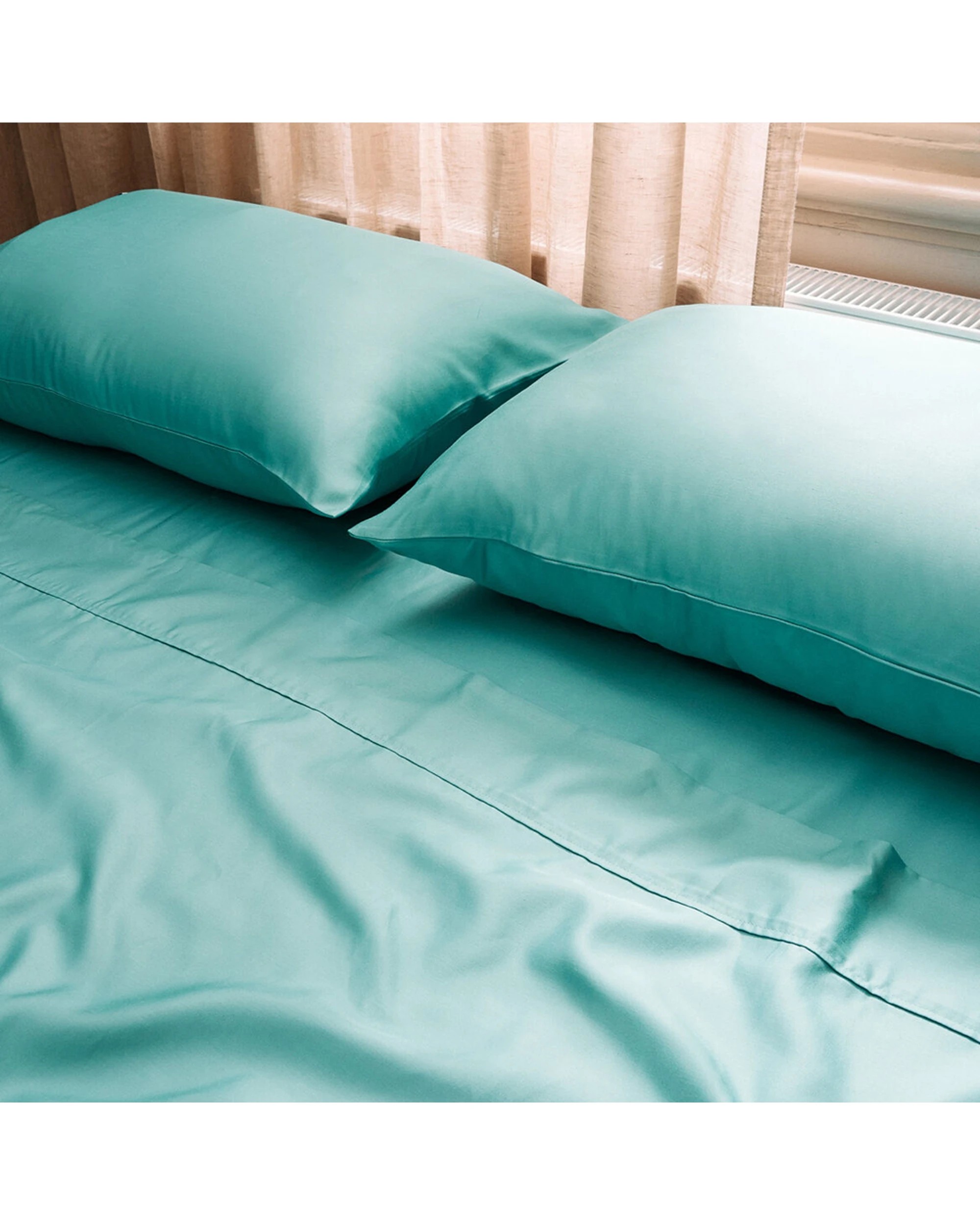 1 Dickies 1000TC Cotton Rich Bed Bedding Sheet Set Seafoam - King Bed - Green, 1 of 5