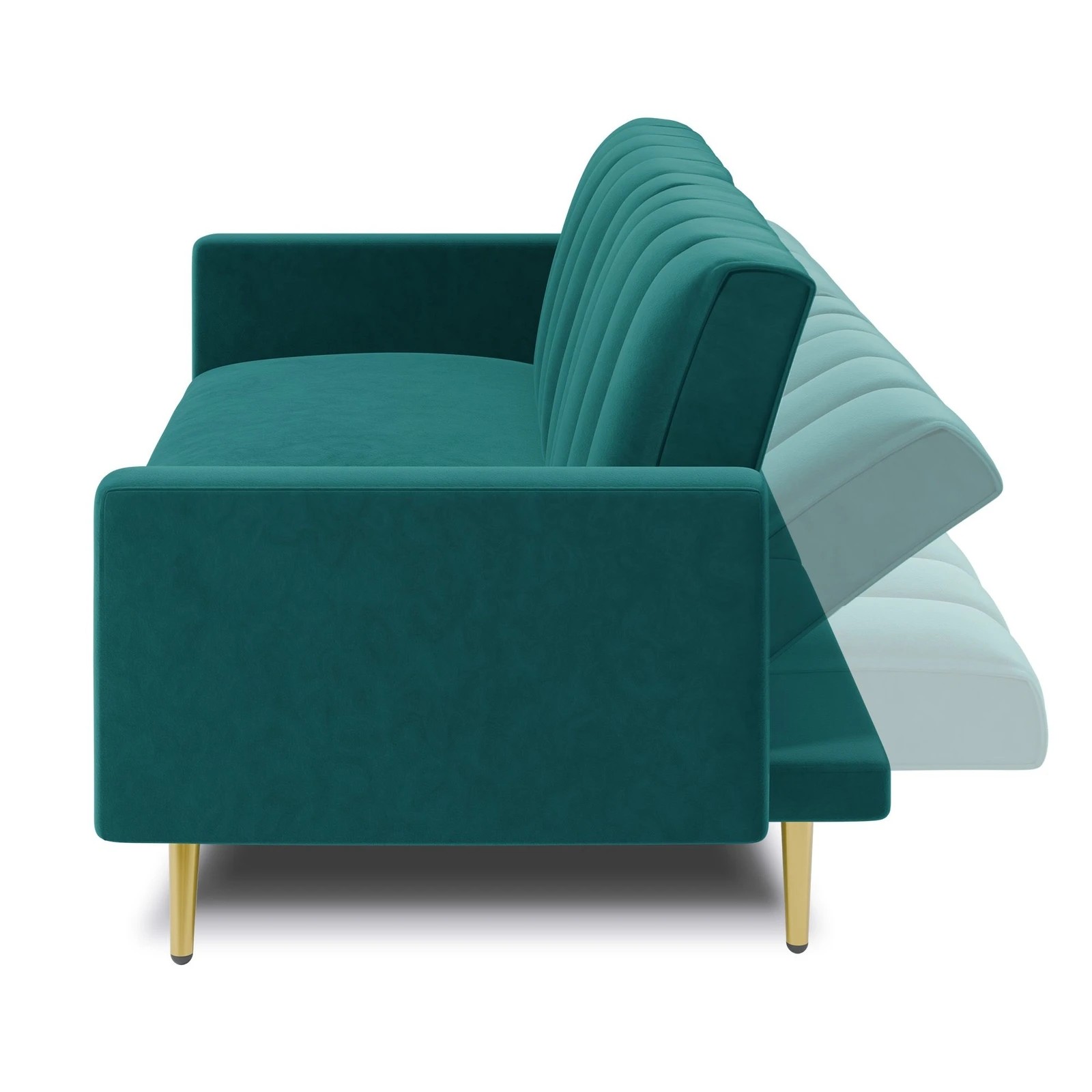 4 Alfordson Sofa Bed Futon Couch Lounge 3 Seater Convertible Velvet - Green, 4 of 10