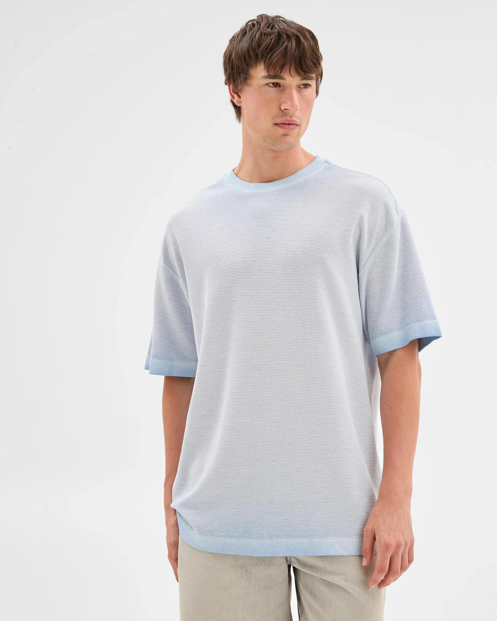 2 Commons Australian Cotton Blend Waffle T-Shirt BLUE FOG, 2 of 7
