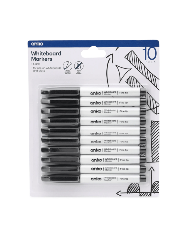 10 Pack Whiteboard Mar