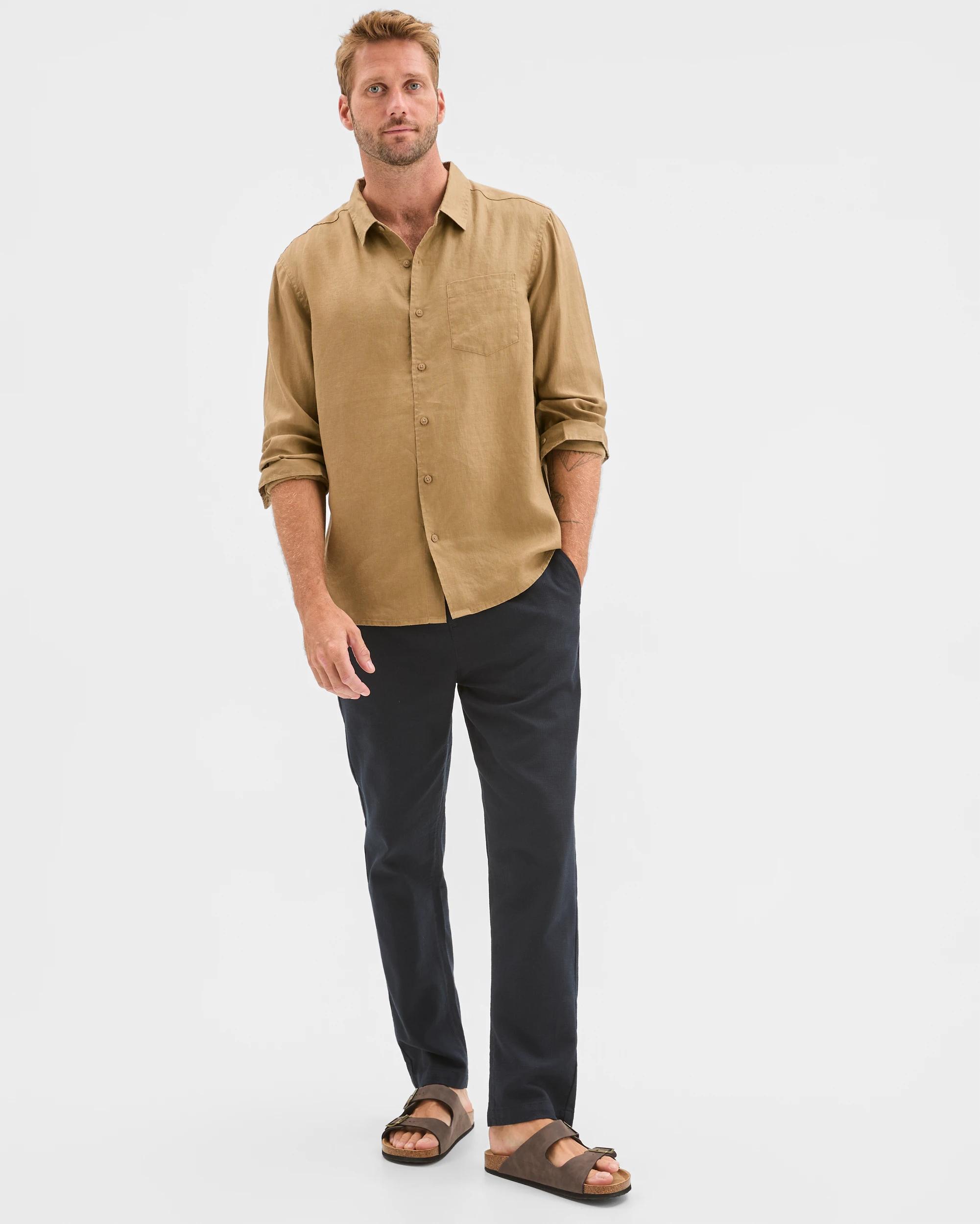 2 Target Man European Linen Long Sleeve Shirt DESERT, 2 of 6