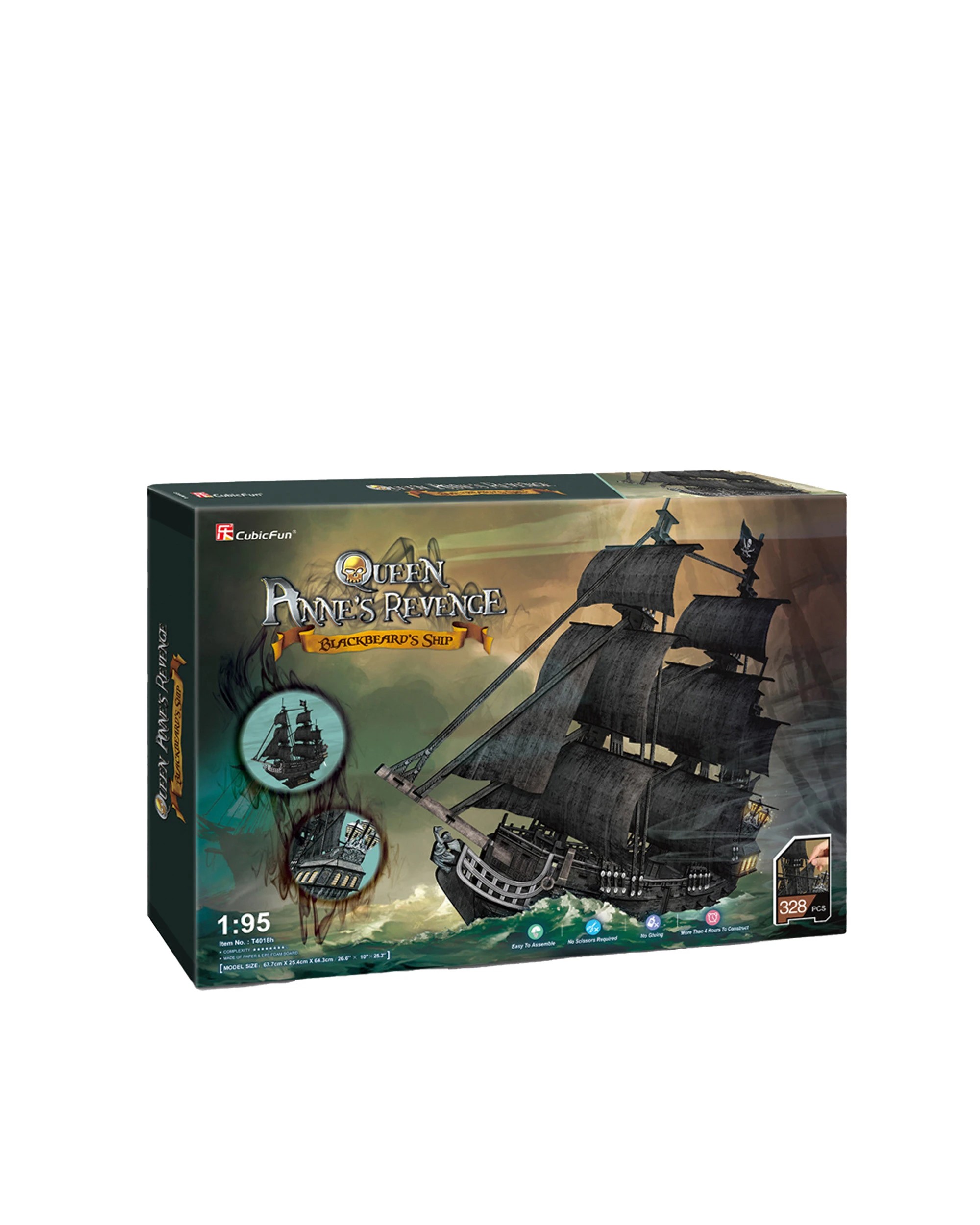 1 CubicFun 308pc Queen Anne's Revenge 3D Puzzle Kids Toy Interactive Construction Large - Multi, 1 of 1