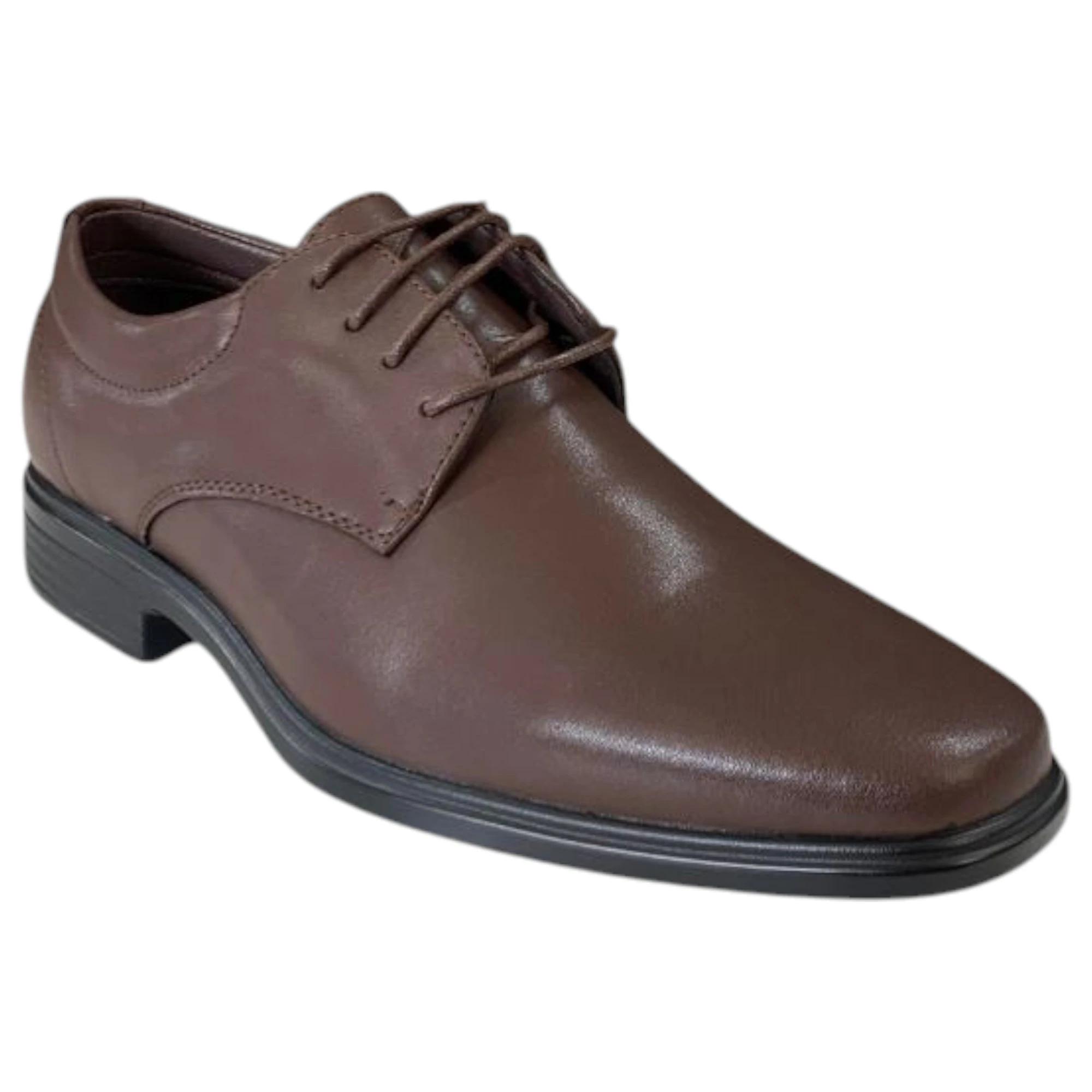 3 Natural Comfort Mens Skyway Work Formal Dress Shoes BROWN, 3 of 6
