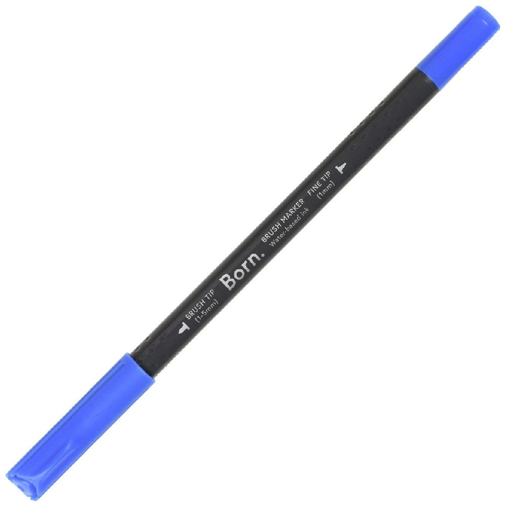 1 Born Professional Brush Dual-Tip Marker Ultramarine B140, 1 of 4