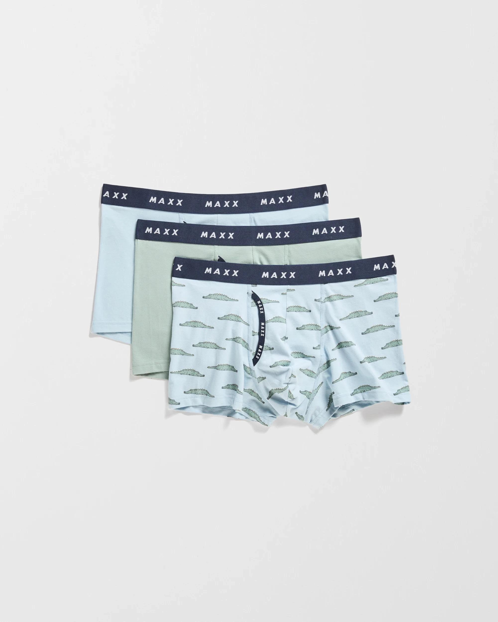4 Maxx Australian Cotton Blend 3 Pack Mens Flyfront Trunks CROCODILE, 4 of 4