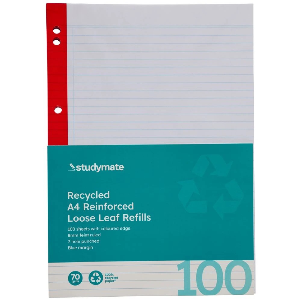 3 Studymate A4 Reinforced Loose Leaf Refill 100 Pack, 3 of 5