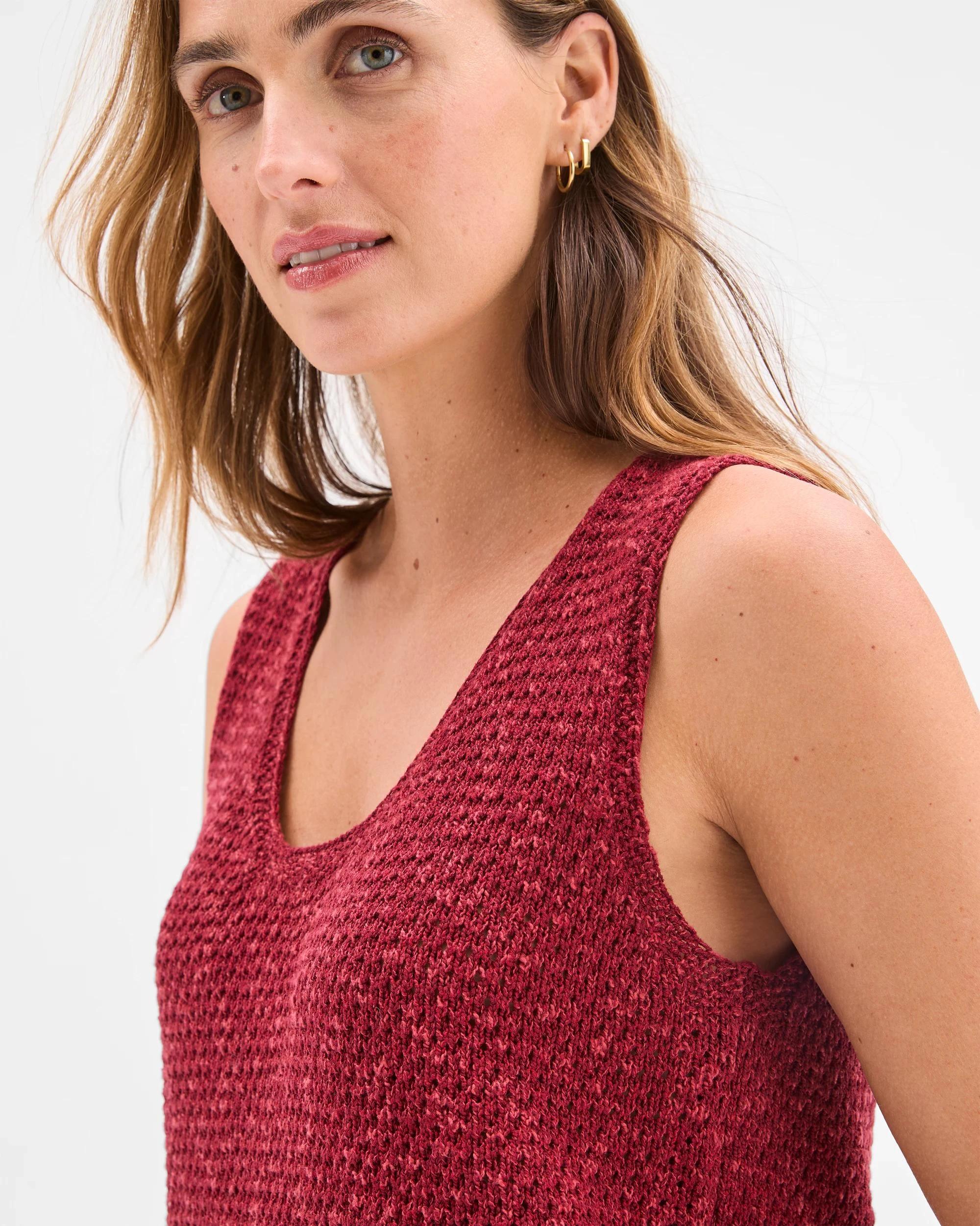 5 Target Woman Textured Knit Boxy Tank GARNET, 5 of 6