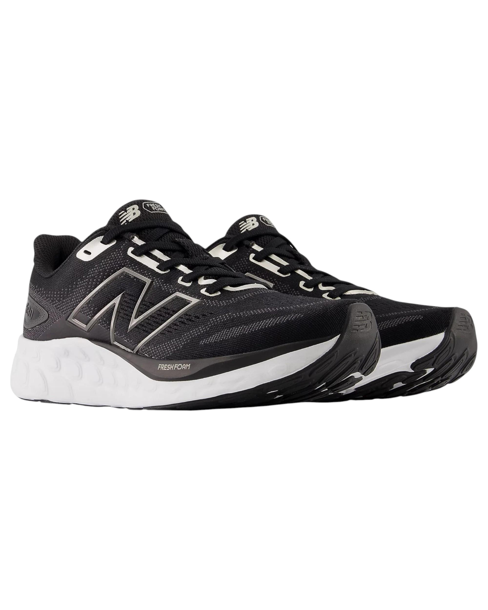 4 New Balance Womens Fresh Foam 680 Athletic Running Shoes BLACK/WHITE, 4 of 6