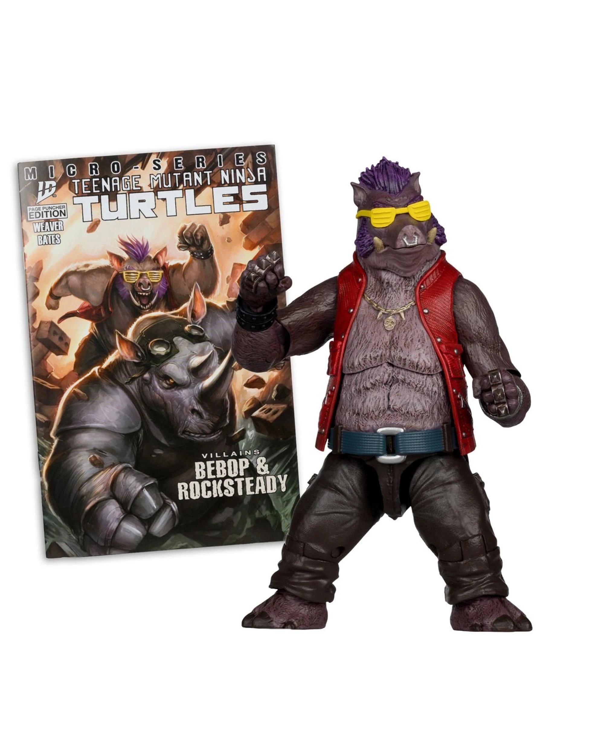 1 McFarlane Page Punchers Teenage Mutant Ninja Turtles Micro-Series Villains Bebop 5 inch Action Figure with Comic, 1 of 6