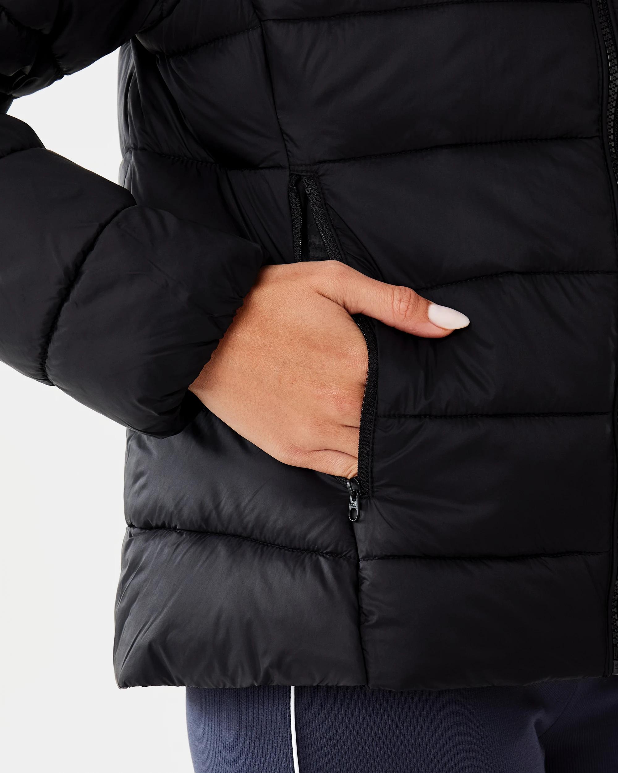 9 Active Womens Packable Puffer Jacket Black, 9 of 9