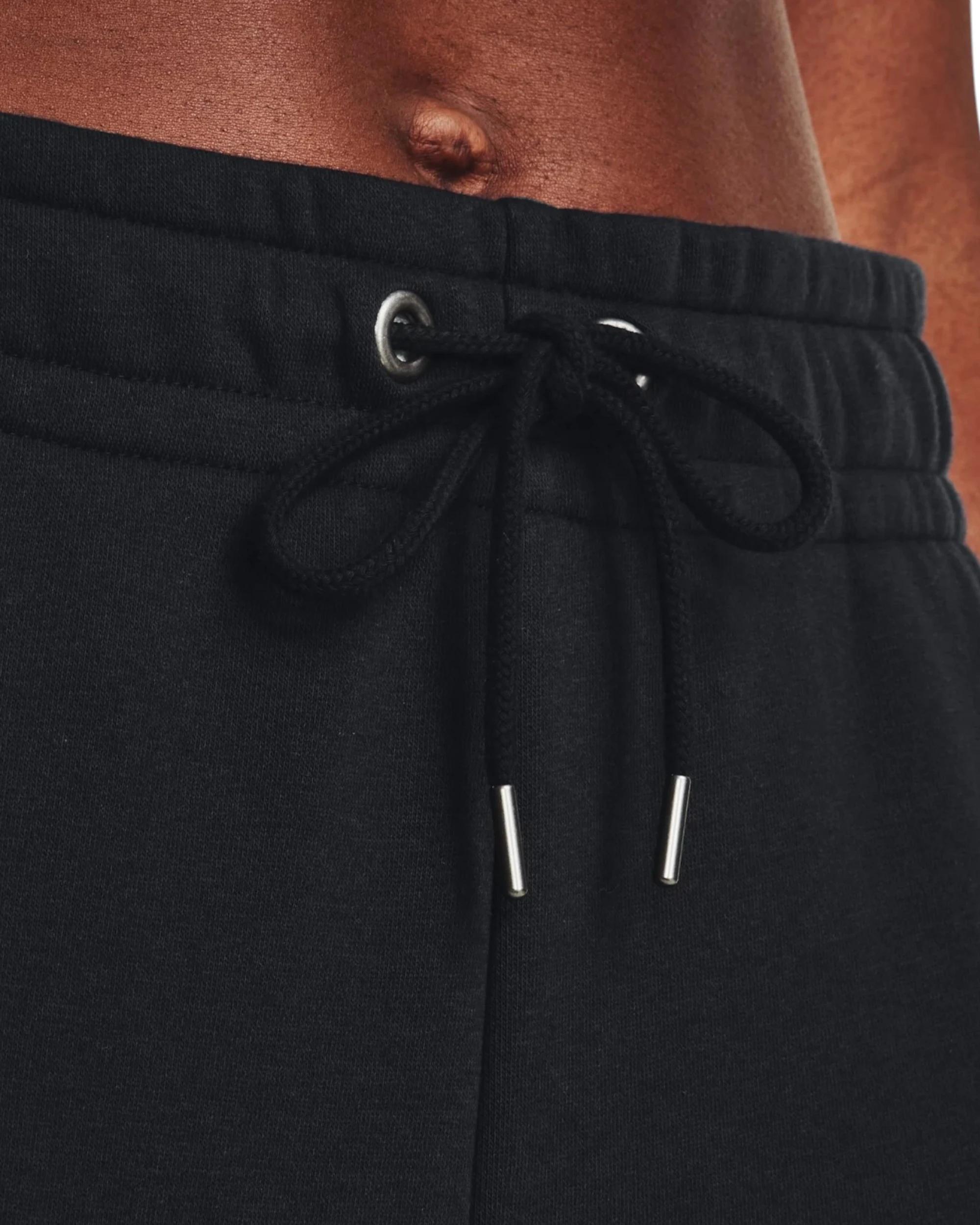 5 Under Armour Womens Icon Essential Fleece Joggers Black/ White Trackies BLACK, 5 of 6