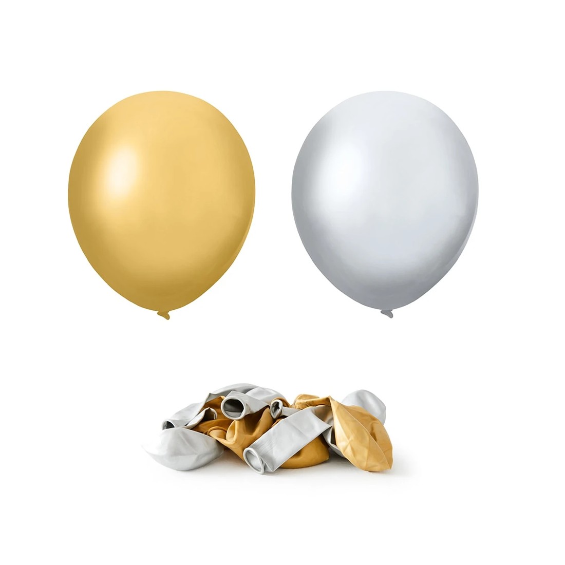 4 12 Piece Gold and Silver Chrome Balloons, 4 of 6